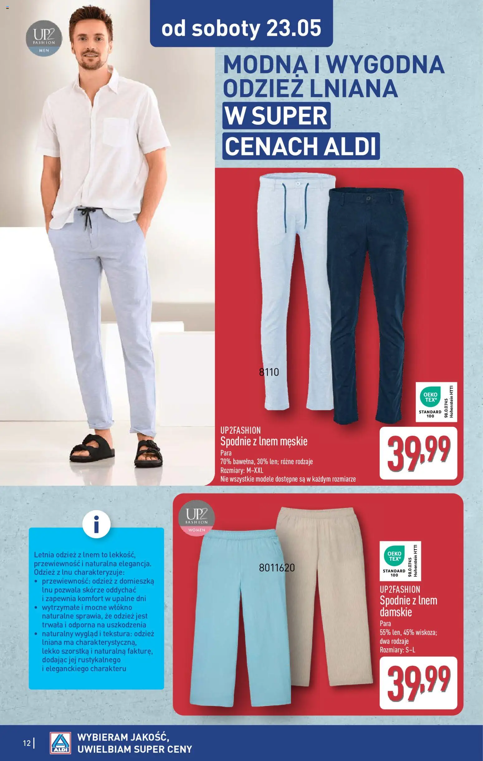 Aldi gazetka - Hity od Środy i od Soboty od 20.05.2026 | Strona: 12 | Produkty: Spodnie
