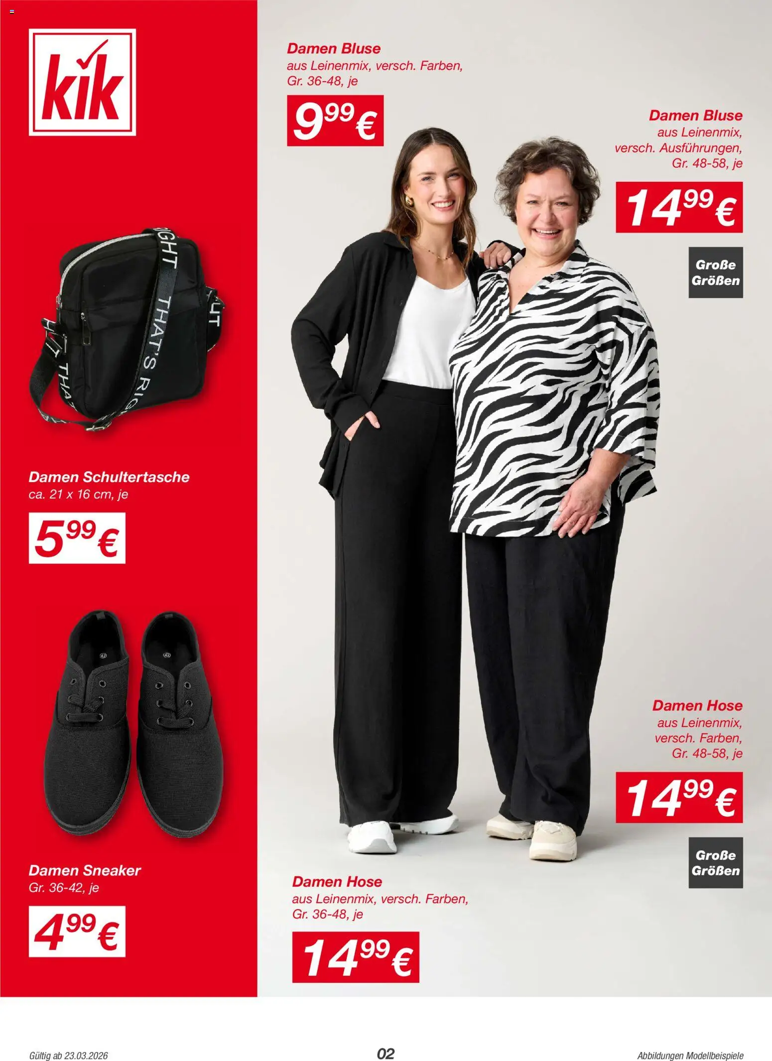 Kik Prospekt aktuell gültig ab 23.03.2026 | Seite: 2 | Produkte: Bluse, Hose