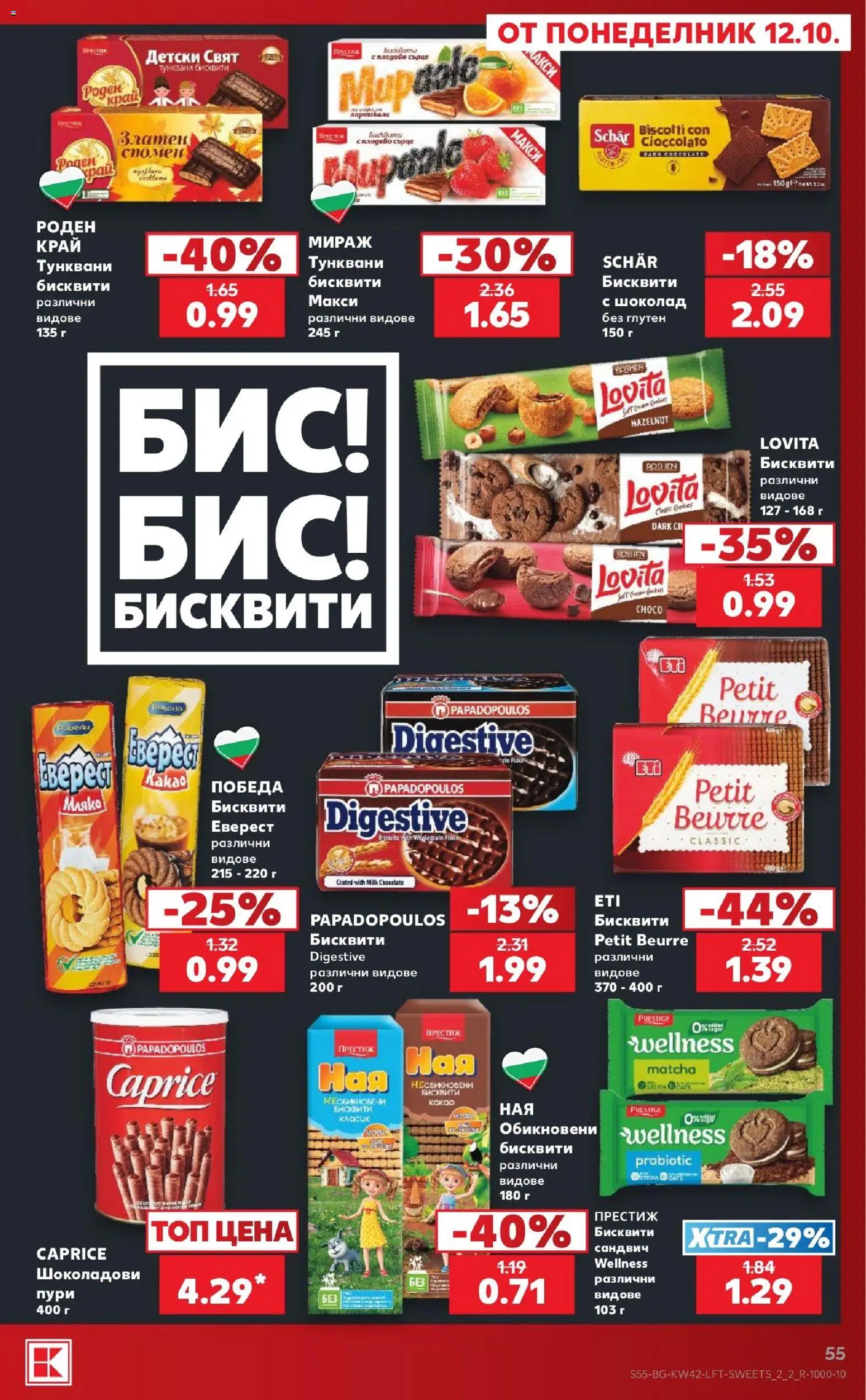 {H1} | Страница: 55 | Продукти: Шоколад, Бисквити