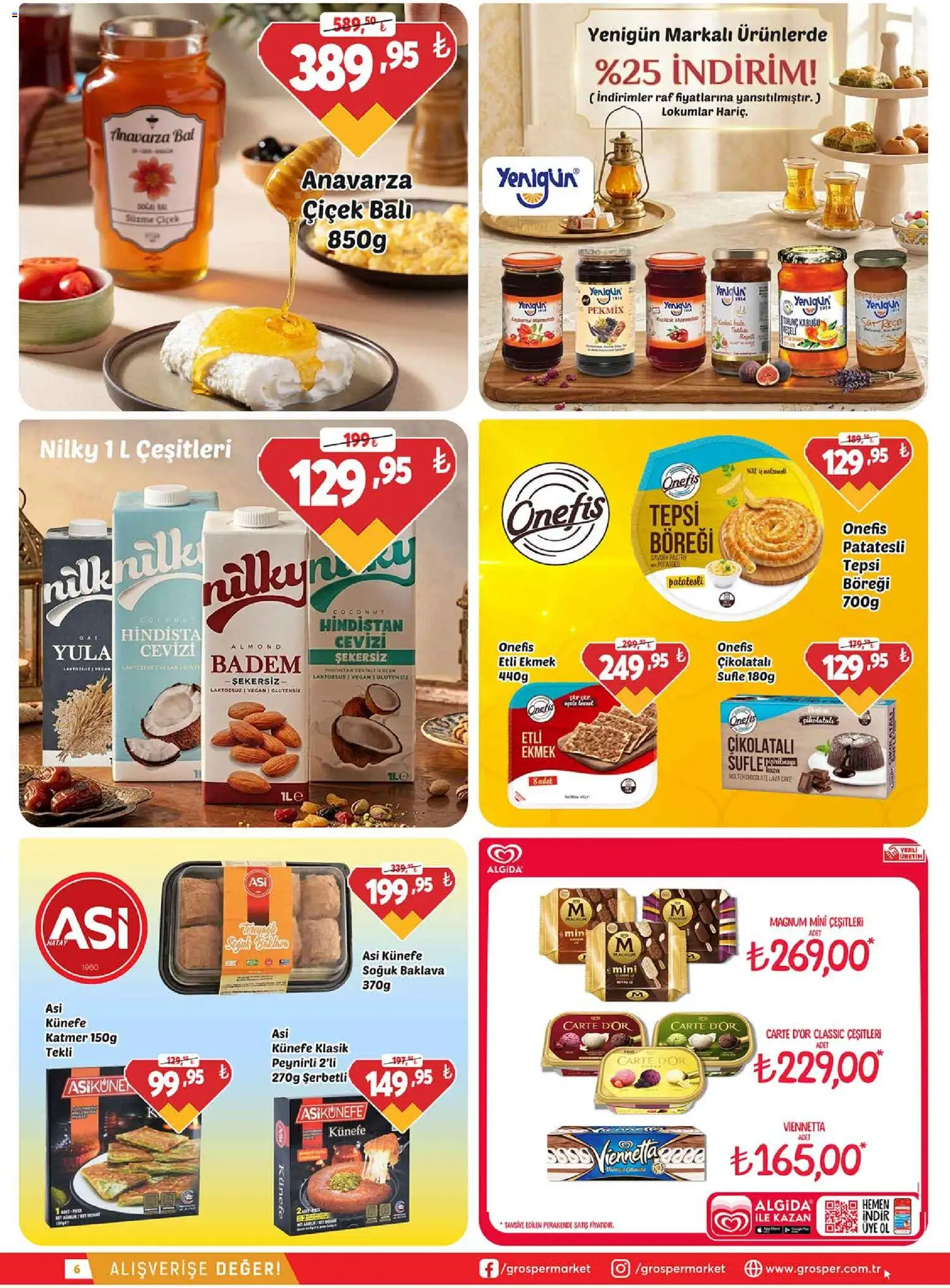 Grosper Katalog - 20.05.2026 tarihinden itibaren geçerlidir | Sayfa: 6 | Ürünler: Hindistan Cevizi, Ekmek, Badem, Tepsi