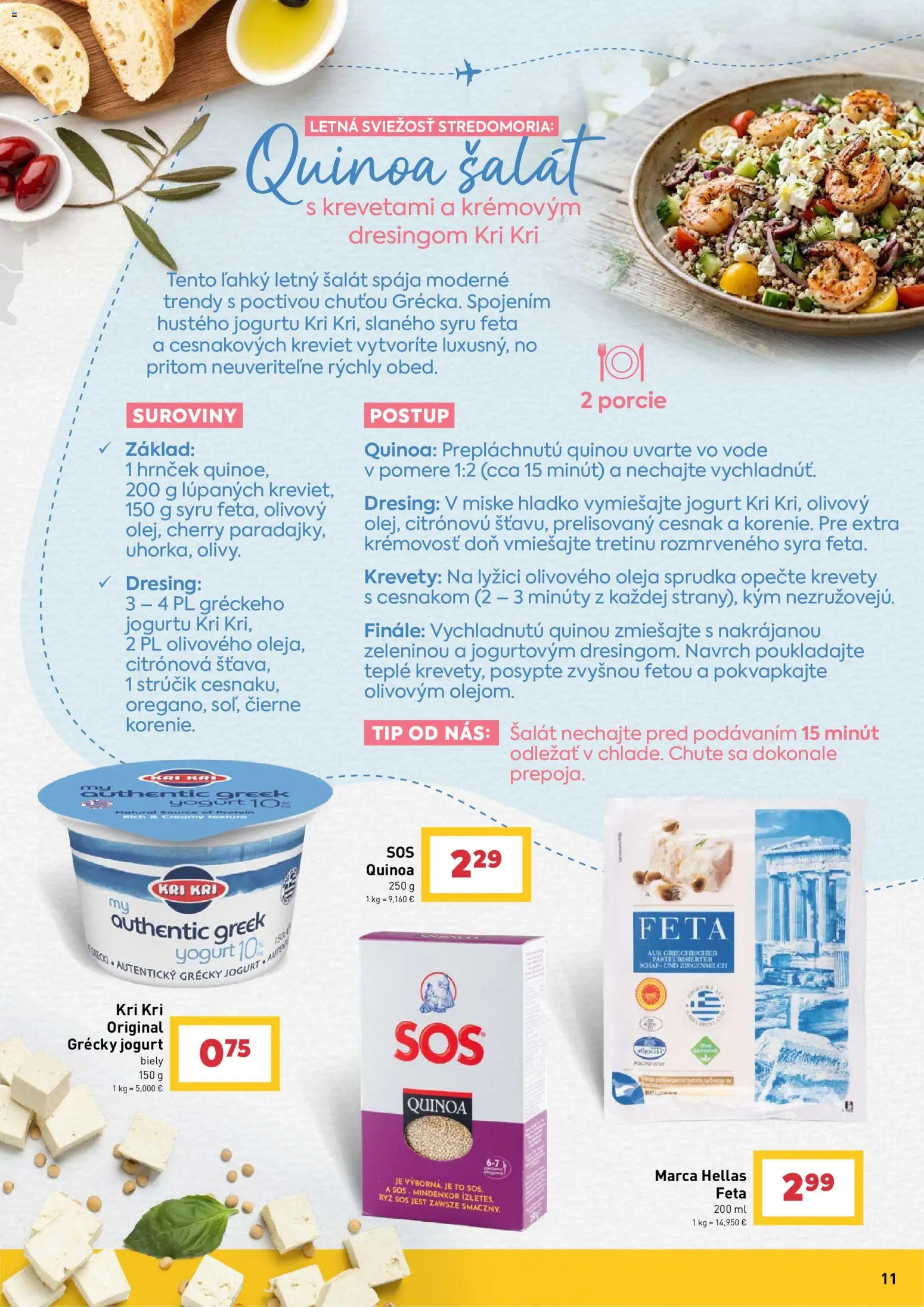 Nové Billa akcie – leták je platný od 29.07.2026 | Strana: 11 | Produkty: Jogurt, Krevety, Feta, Cesnak