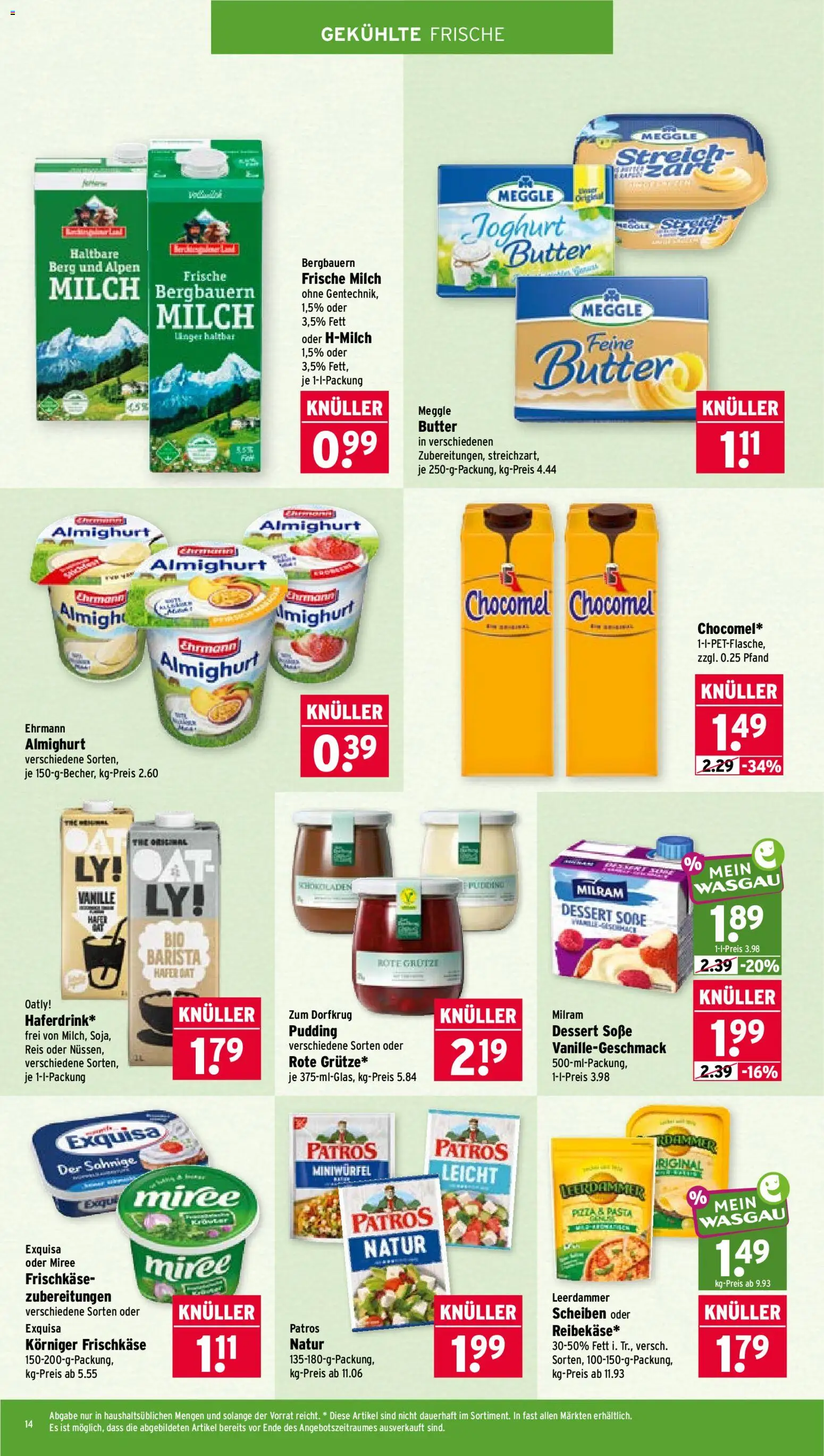 Wasgau Prospekt – gültig ab 31.08.2026 | Seite: 14 | Produkte: Ehrmann almighurt, Butter, Joghurt, Soße