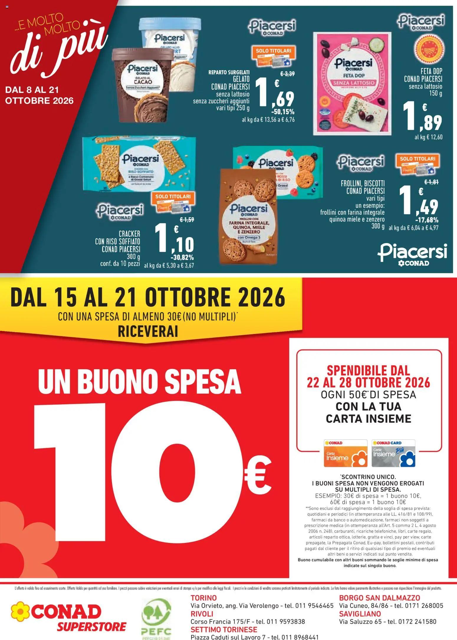 Volantino Conad del 08/10/2026 | Pagina: 4 | Prodotti: Farina integrale, Cacao, Stampa, Omega 3