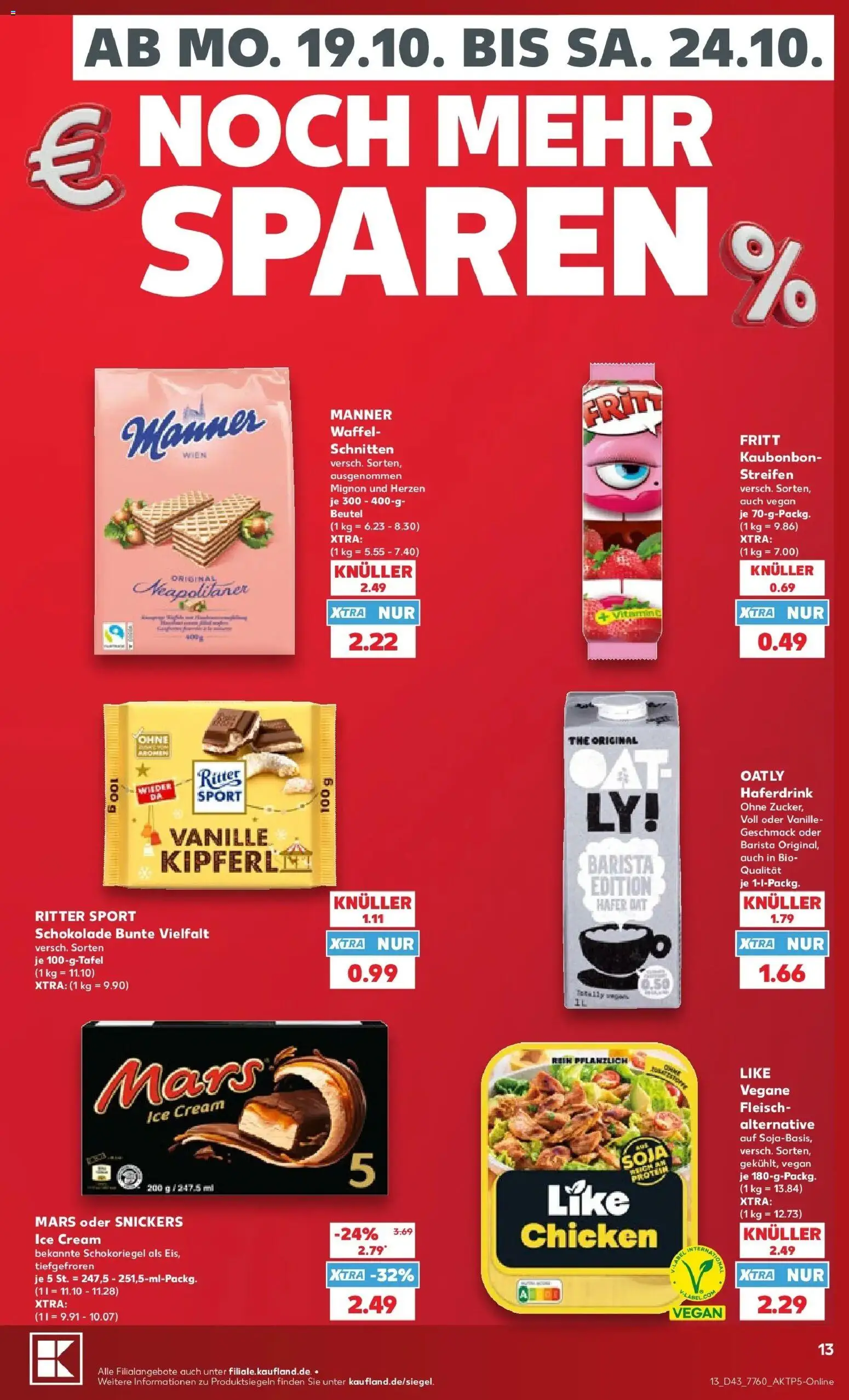 Kaufland - Kaufland: Wochenangebote von 19.10.2026 - Aktuelle Angebote | Seite: 17 | Produkte: Zucker, Waffel, Vanille, Schokolade