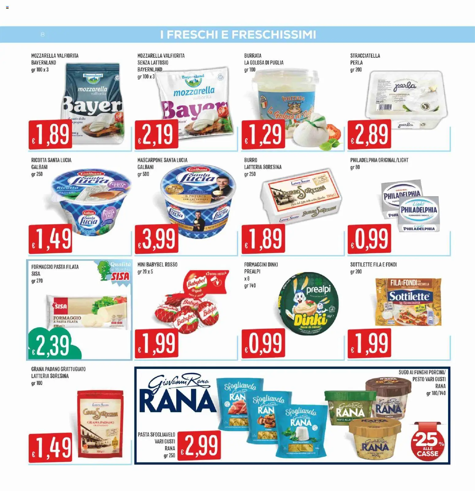 Volantino SISA del 14.05.2026 | Pagina: 8 | Prodotti: Formaggio, Ricotta, Sugo, Stracciatella
