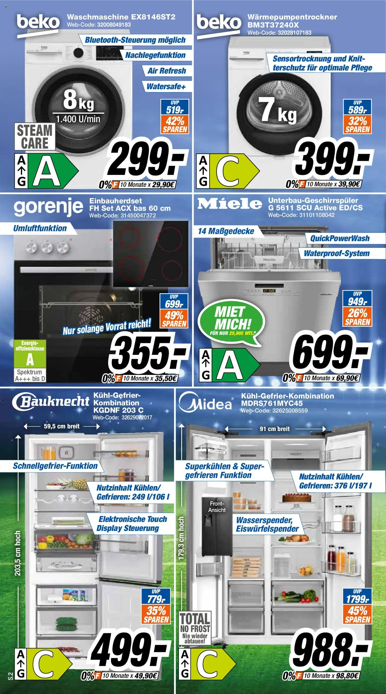 Expert - Giessen – gültig ab 15.06.2026 | Seite: 2 | Produkte: Miele, Gorenje, Waschmaschine, Kühlgefrierkombination