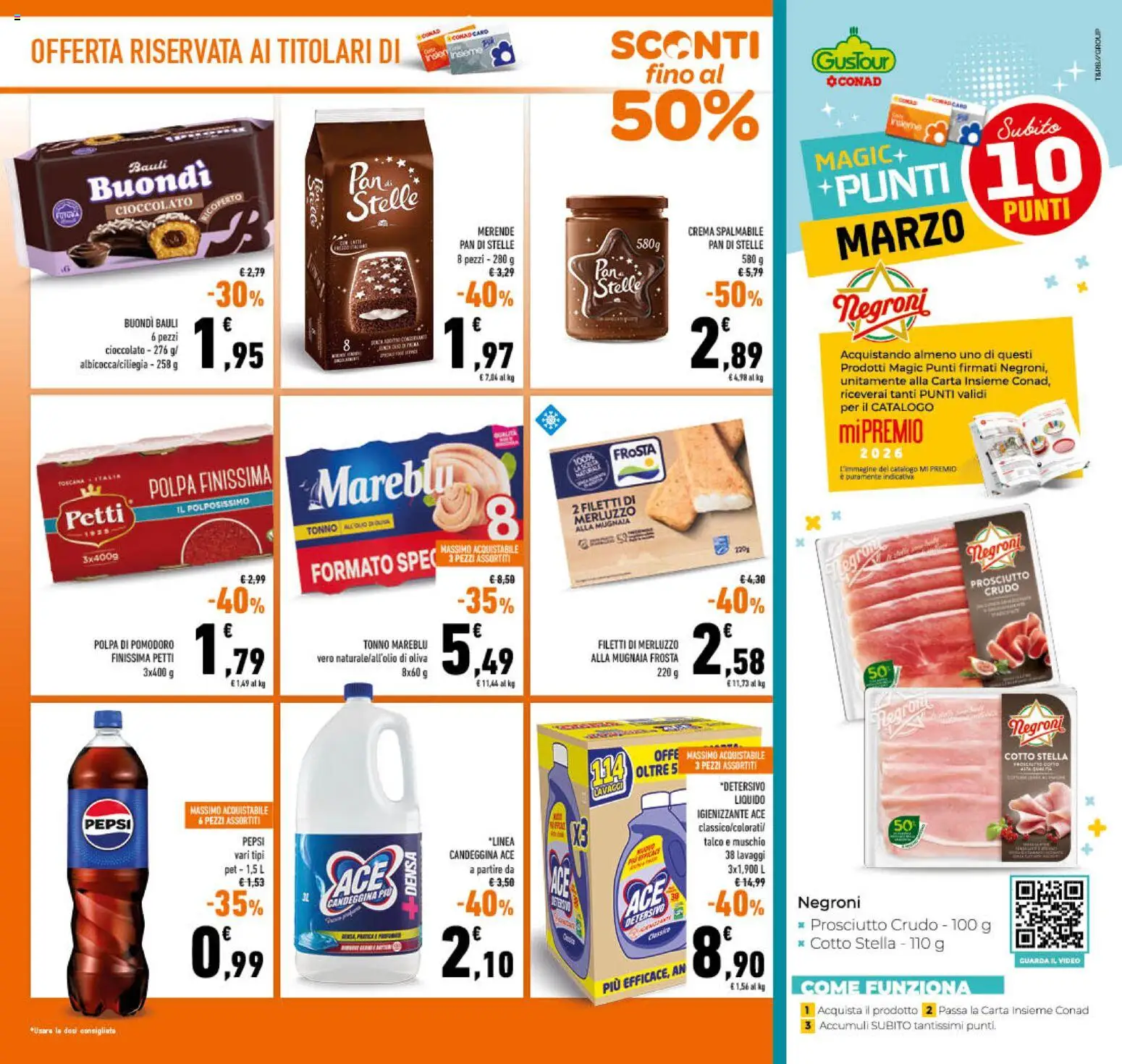 Volantino Conad del 11.03.2026 | Pagina: 3 | Prodotti: Crema, Merluzzo, Talco, Video