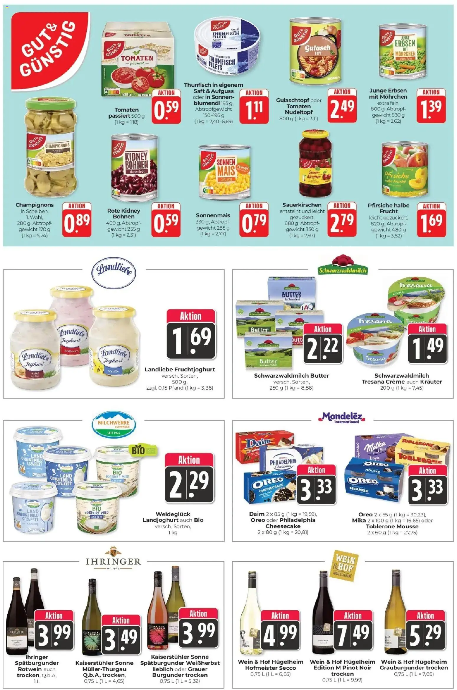 Edeka Prospekt Schliengen (ab 05.10.2026) » Angebote Online | Seite: 12 | Produkte: Rotwein, Philadelphia, Creme, Champignons