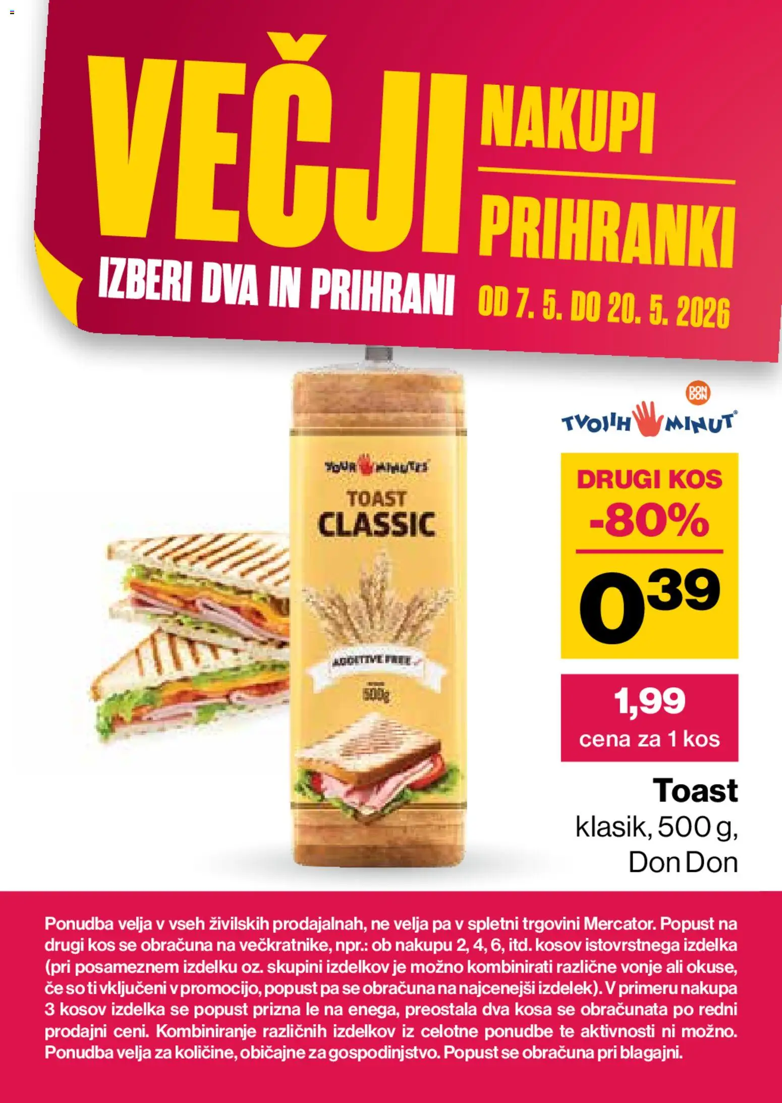 Novi Mercator katalog ponudbe – veljaven od 07.05.2026 | Stran: 13 | Izdelki: Toast, Kos