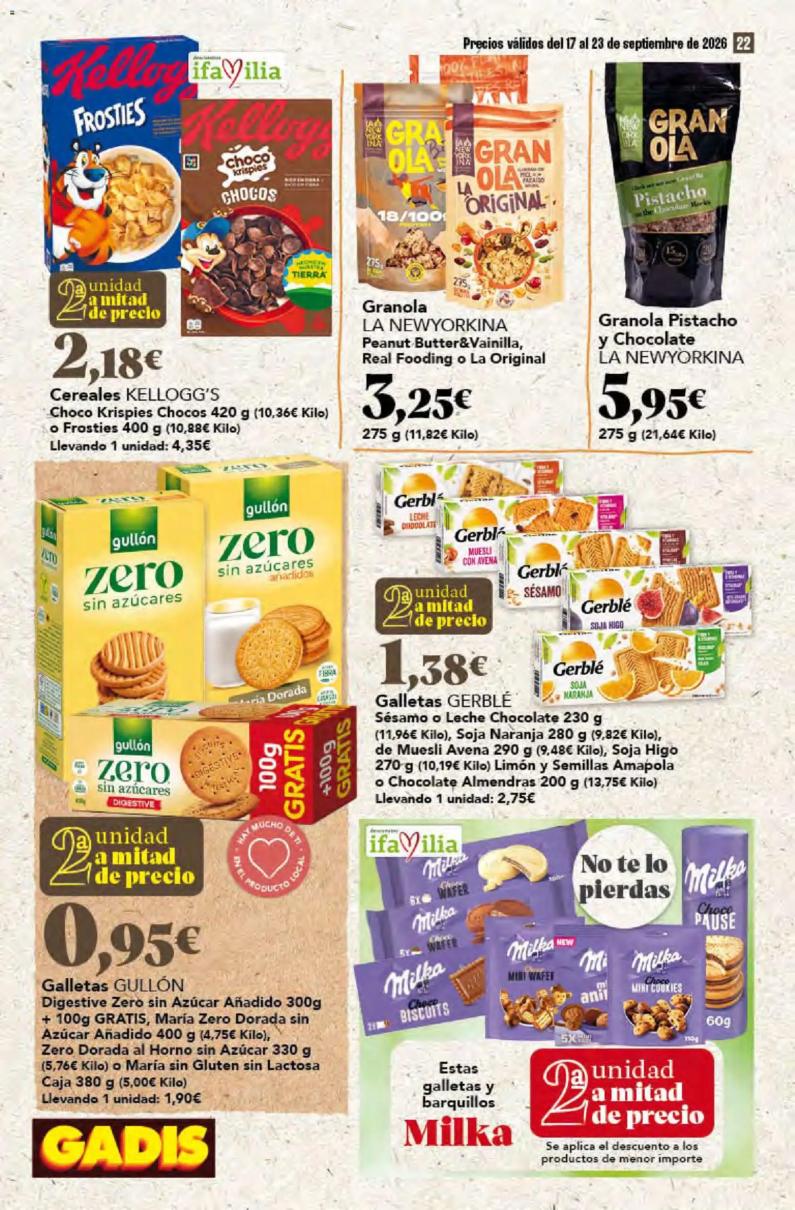 Gadis folleto │ válido desde el 17/09/2026 | Página: 22 | Productos: Cereales, Té, Almendras, Muesli