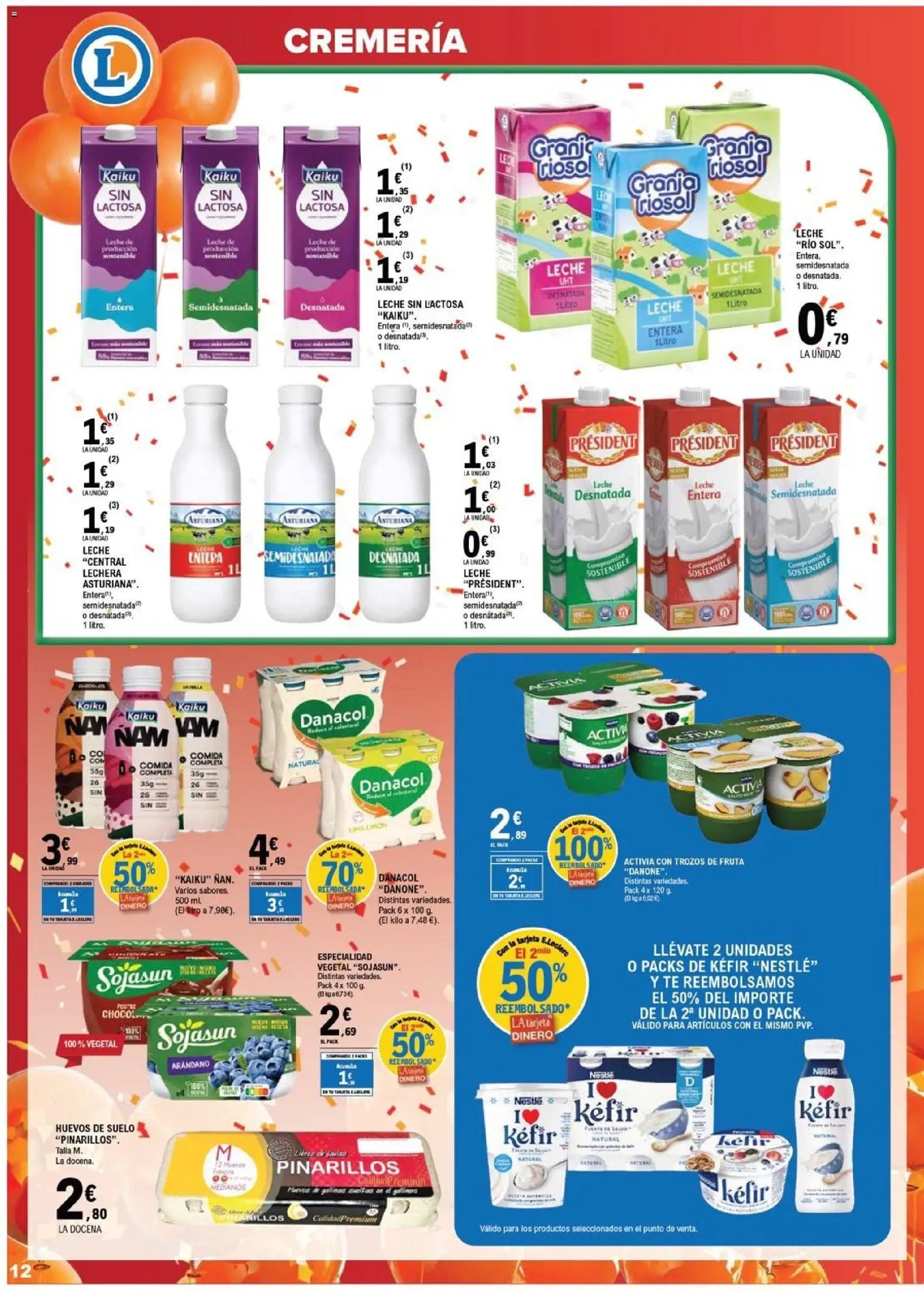 E.Leclerc folleto Salamanca │ válido desde el 15/07/2026 | Página: 12 | Productos: Leche desnatada, Leche entera, Leche, Té