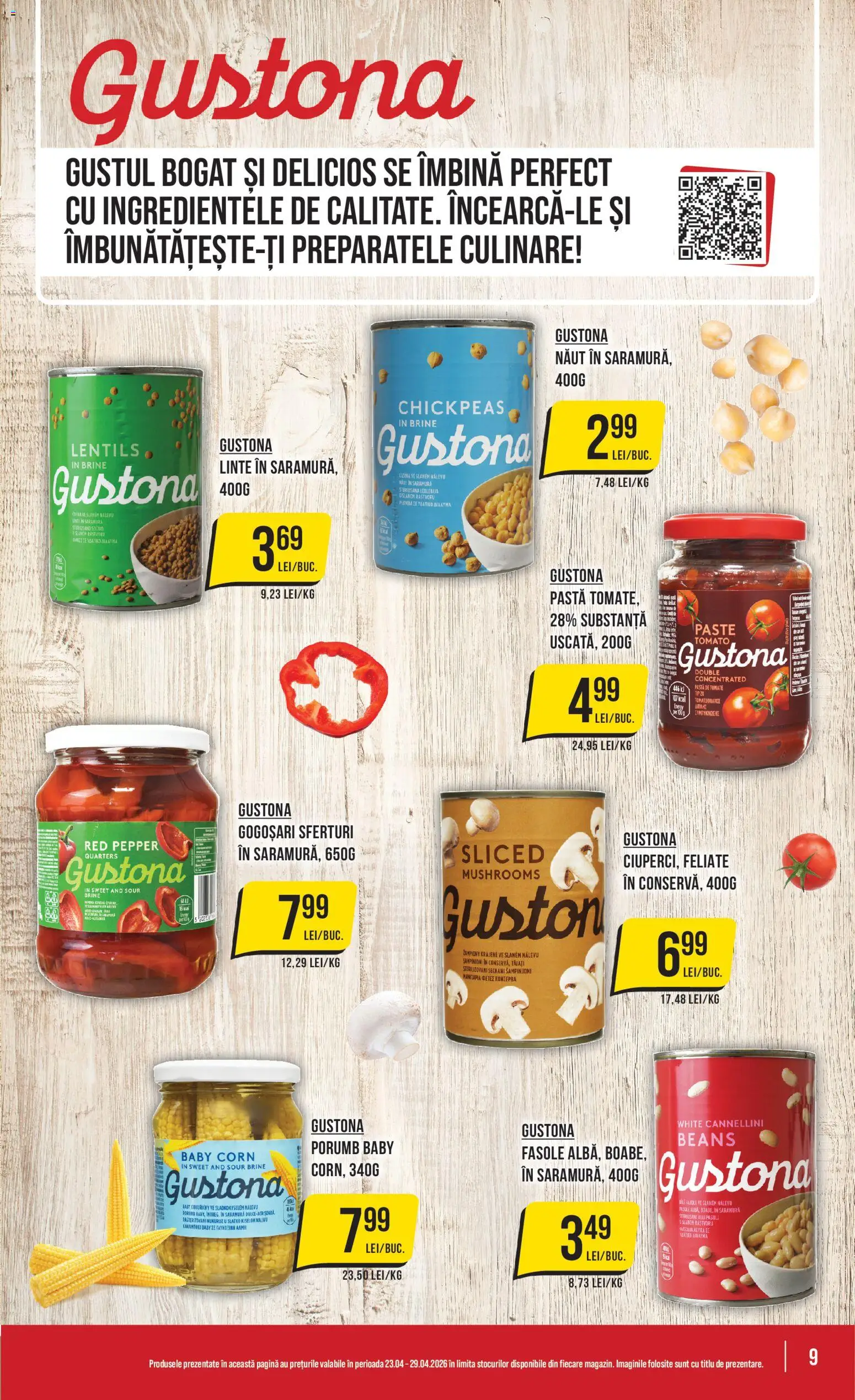 Noul catalog Mega Image – valabil de la 23.04.2026 | Pagină: 9 | Produse: Pastă de tomate, Paste, Porumb