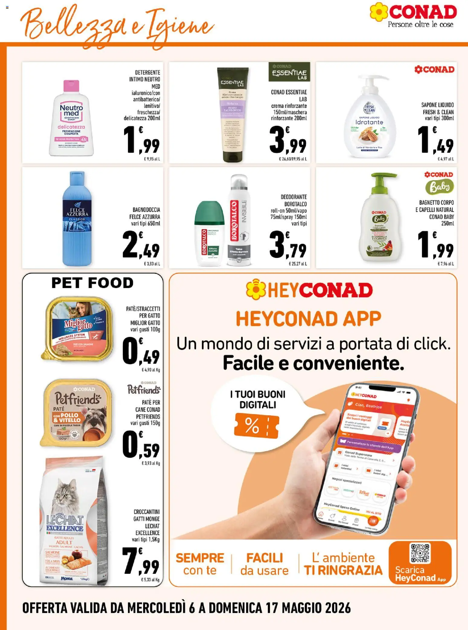 Volantino Conad del 06.05.2026 | Pagina: 14 | Prodotti: Paté, Deodorante, Tè, Intimo