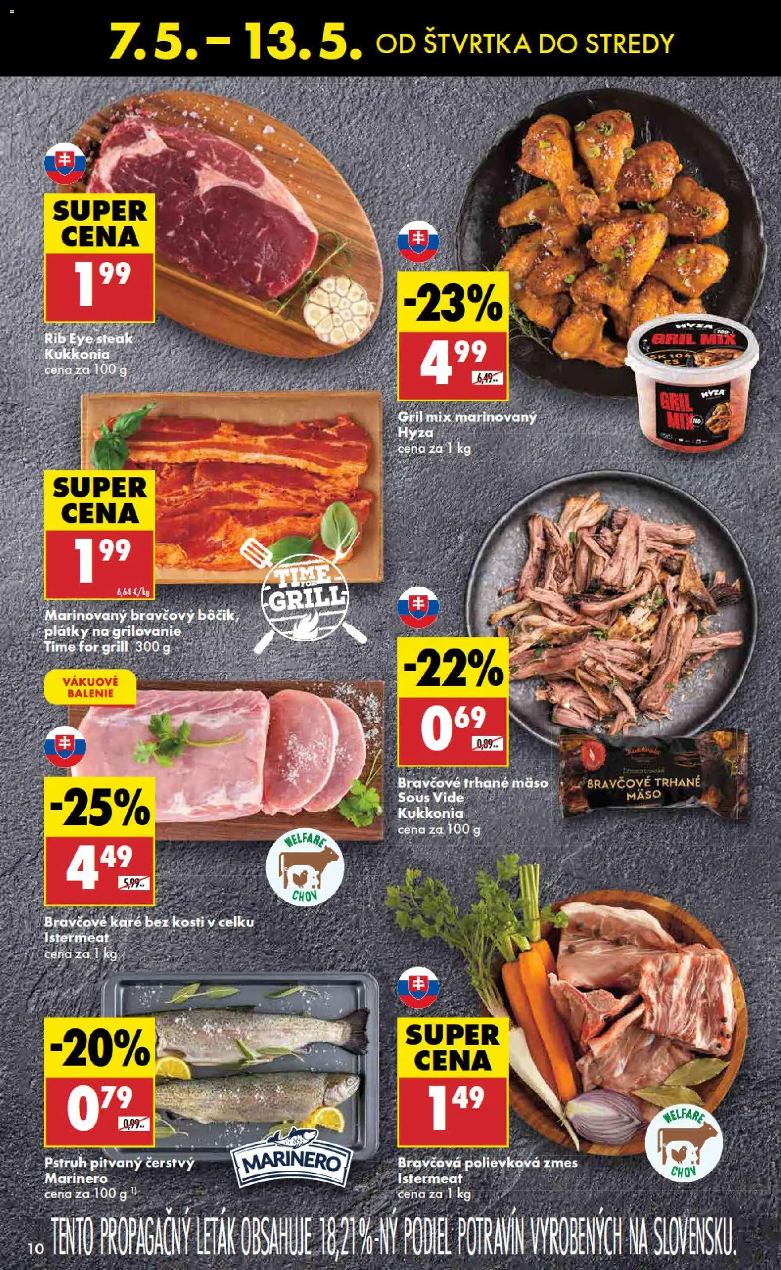 Nové Biedronka akcie – leták je platný od 07.05.2026 | Strana: 10 | Produkty: Gril, Pstruh, Steak