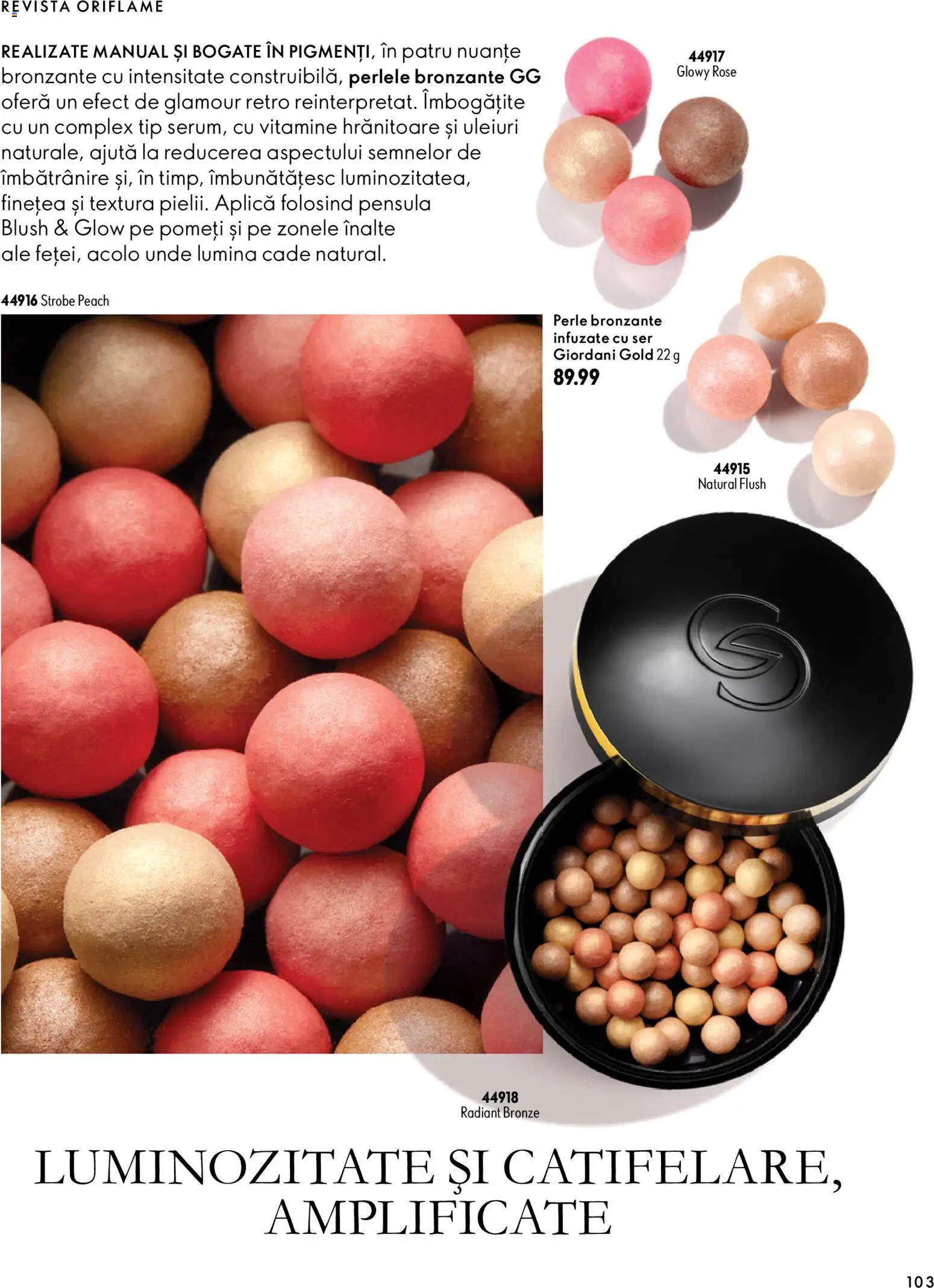 Noul catalog Oriflame – valabil de la 30.09.2026 | Pagină: 103 | Produse: Perle bronzante, Aplică, Perle, Tip