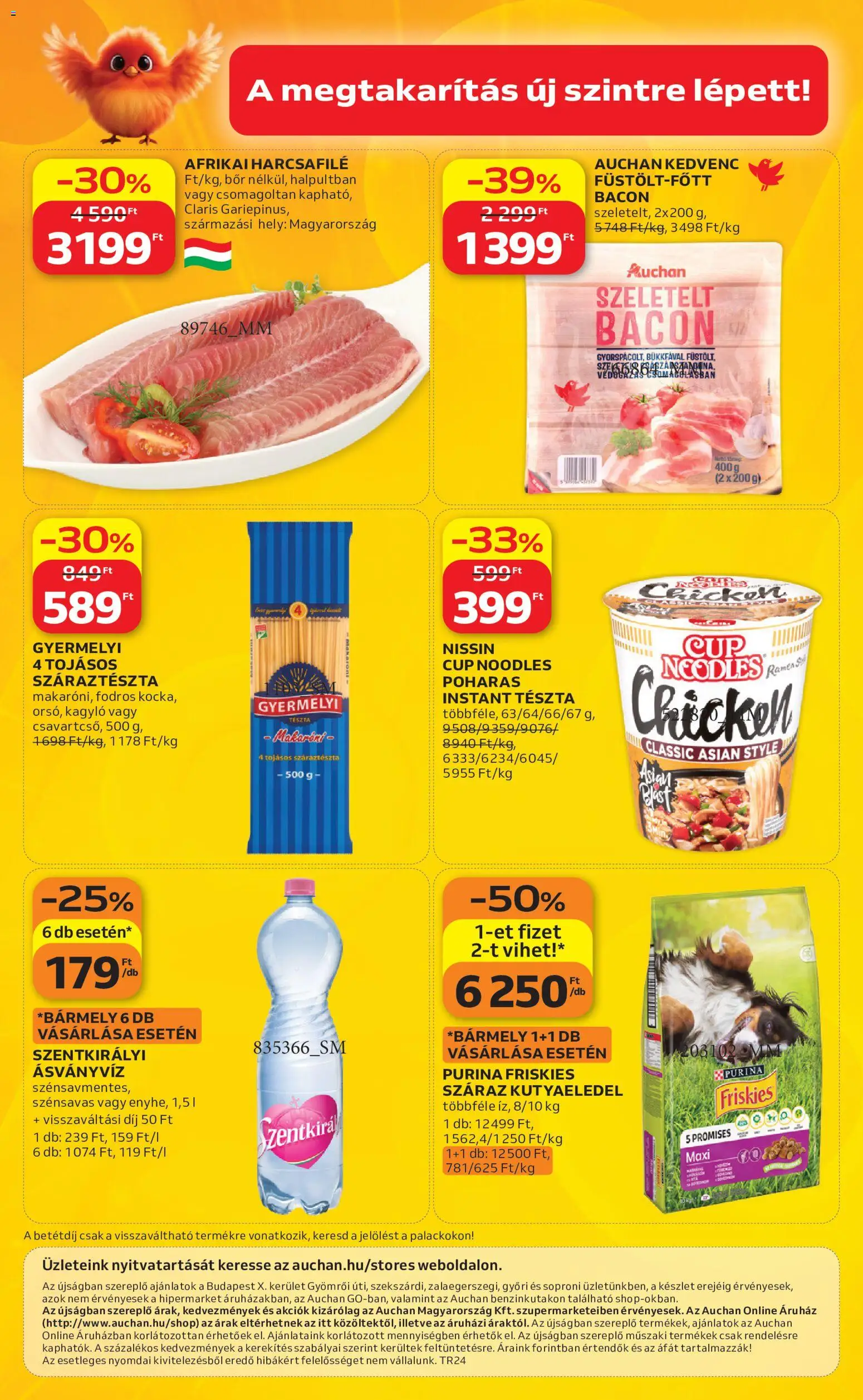 Auchan akciós ujság - amely érvényes a következő dátumtól: 11.06.2026 | Oldal: 16 | Termékek: Kutyaeledel, Afrikai harcsafilé, Bor, Tészta