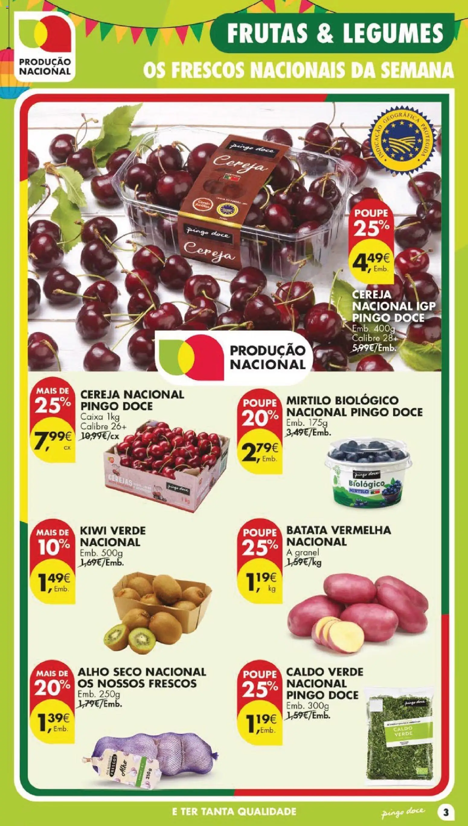 Pingo Doce folheto │ válido de 23/06/2026 | Página: 3 | Produtos: Batata, Cereja, Caixa, Kiwi