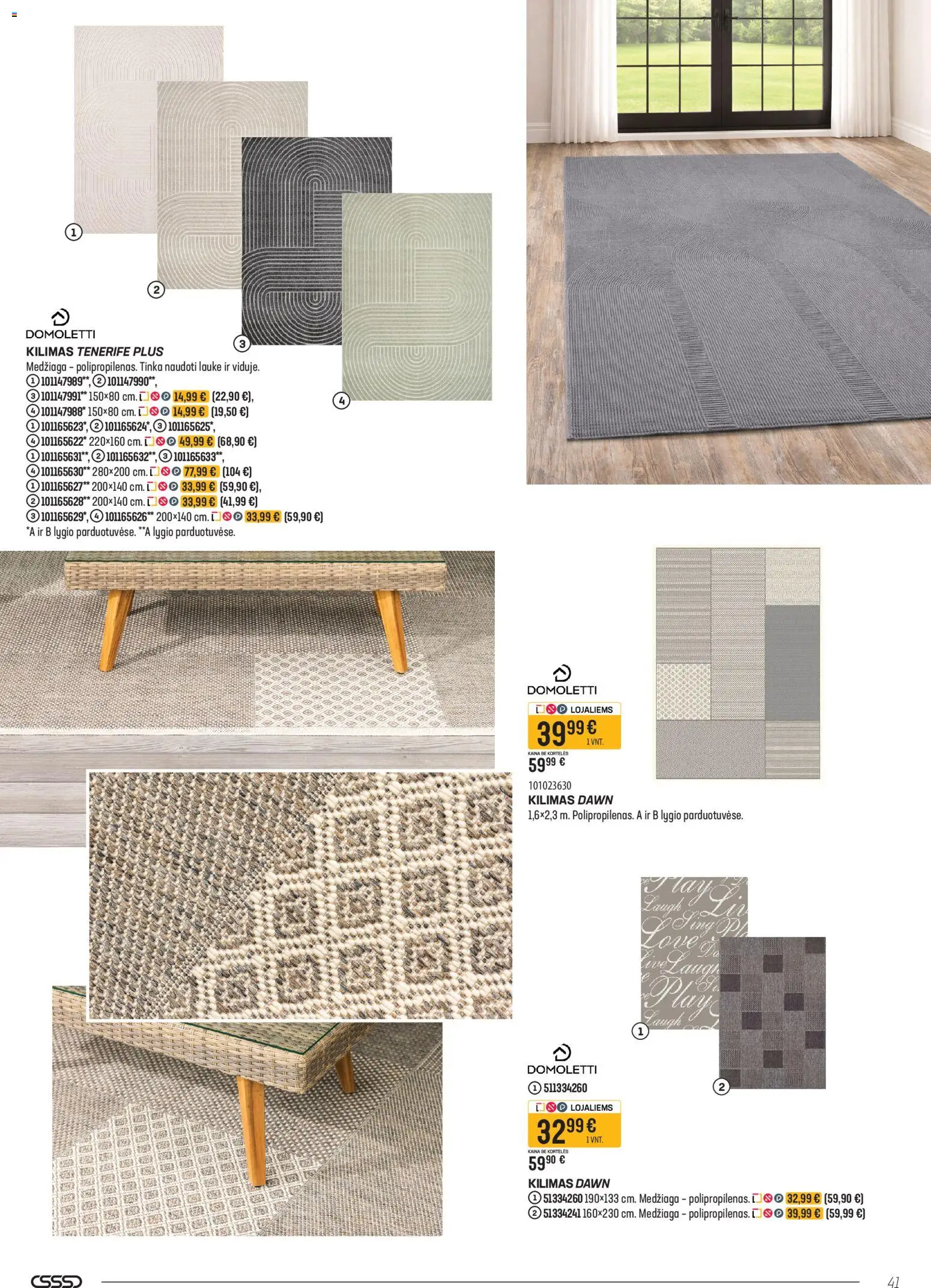 Senukai akcijos nuo 23.04.2026 | Puslapis: 41 | Prekių: Kilimas