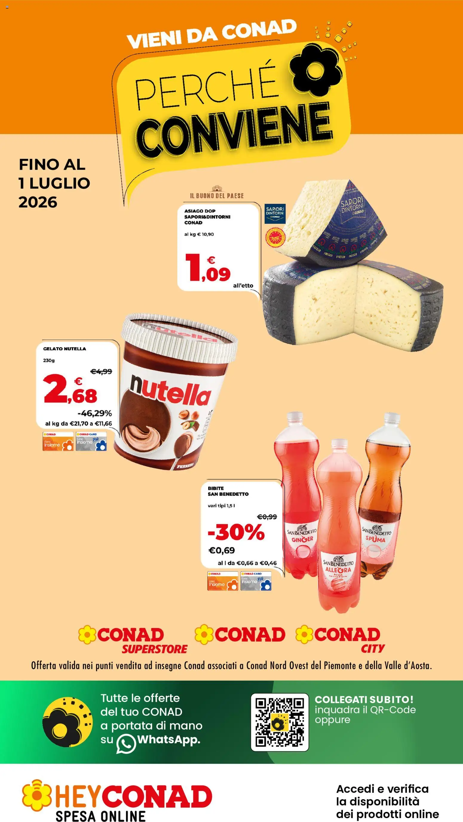 Volantino Conad del 18/06/2026 | Pagina: 1 | Prodotti: Gelato, Formaggio, Nutella, Bibite