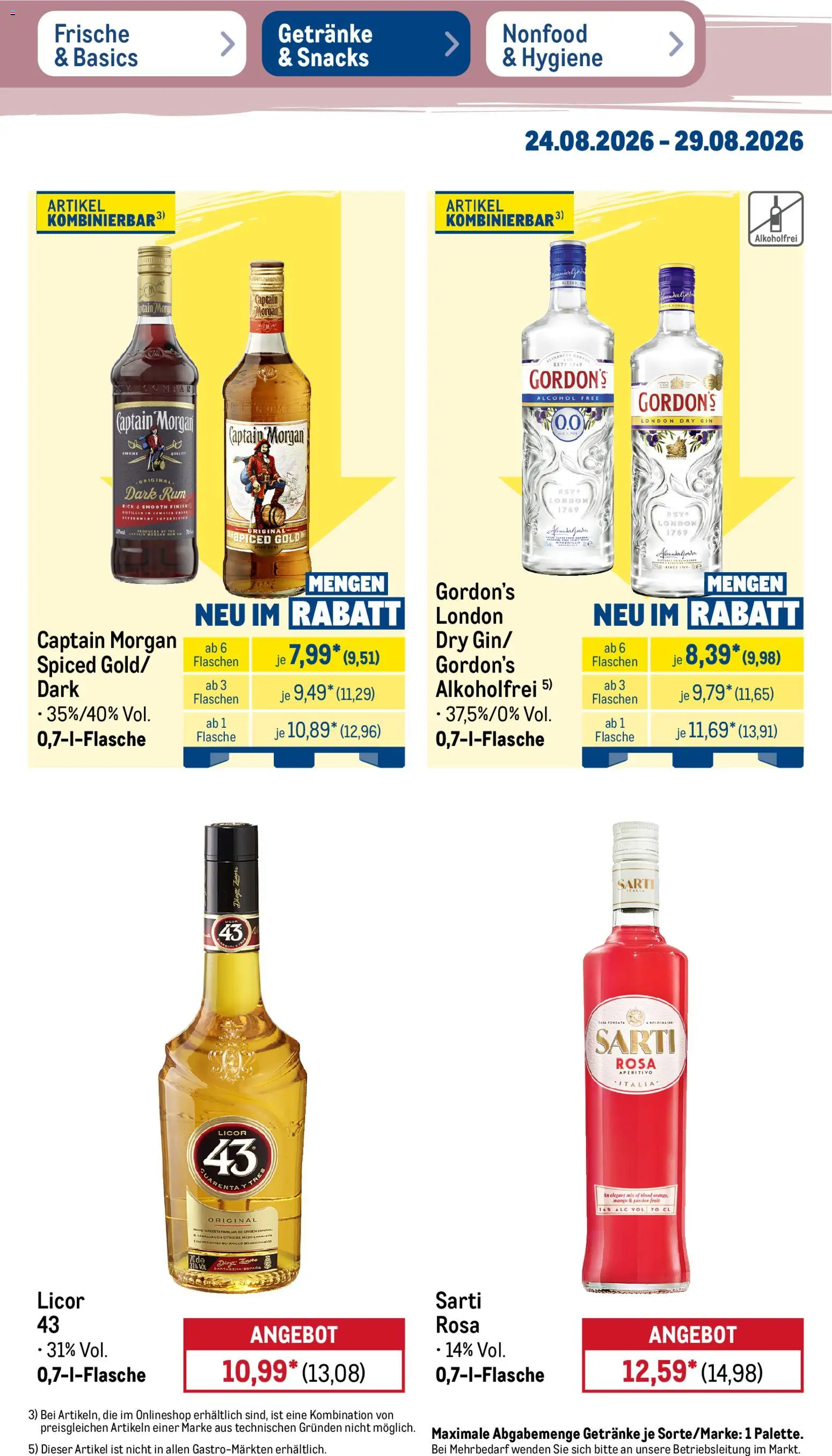 Metro Prospekt – gültig ab 24.08.2026 | Seite: 31 | Produkte: Rum, Finish, Mango, Gin