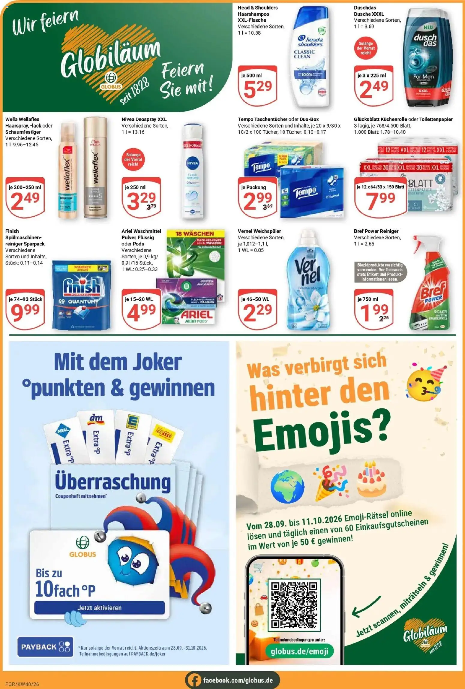 Globus Prospekt Forchheim (ab 28.09.2026) » Angebote online | Seite: 6 | Produkte: Dusche, Tempo, Deospray, Küchenrolle