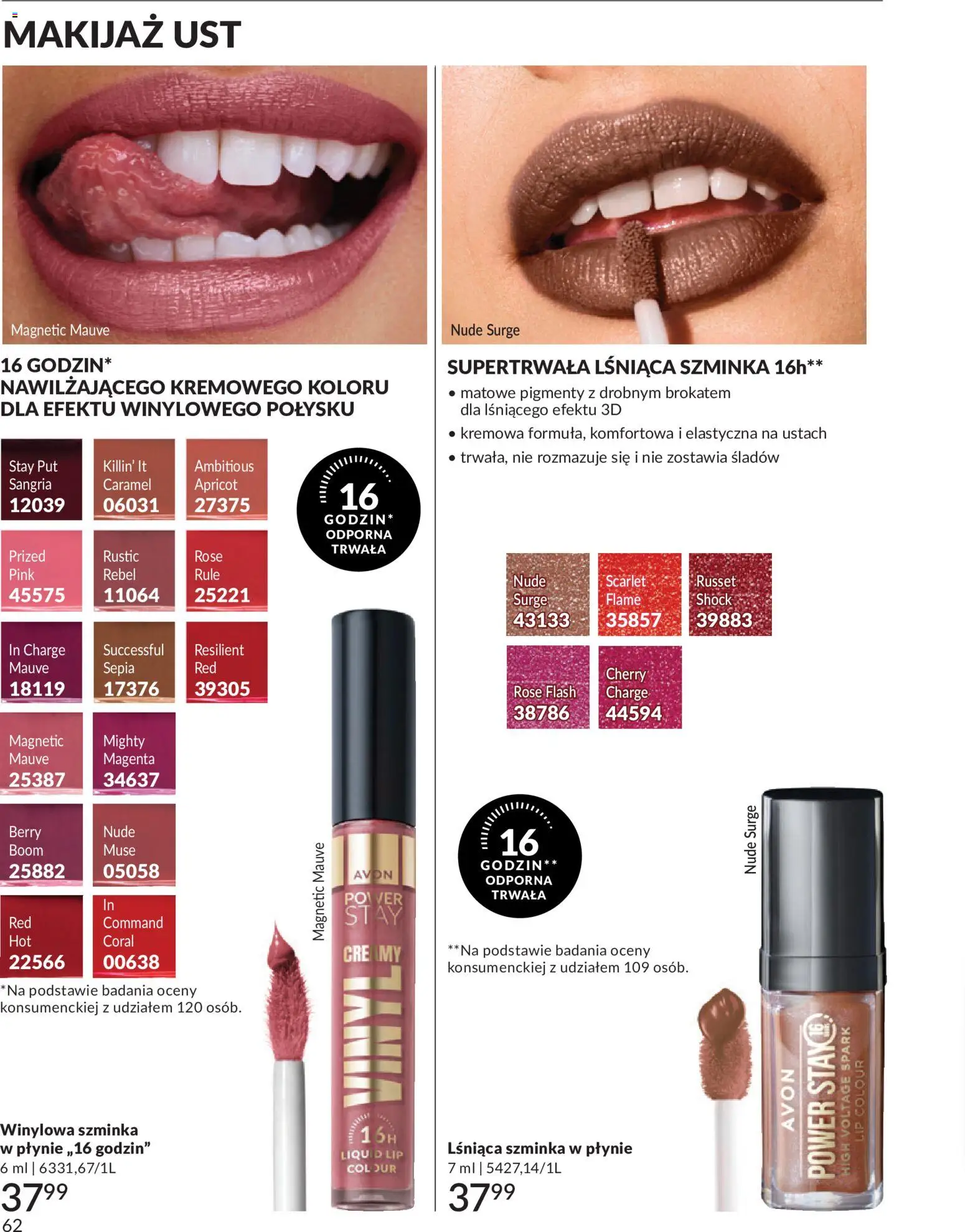 Avon Katalog 6 2026 od 01.06.2026 | Strona: 62 | Produkty: Magnetic, Makijaż, Szminka