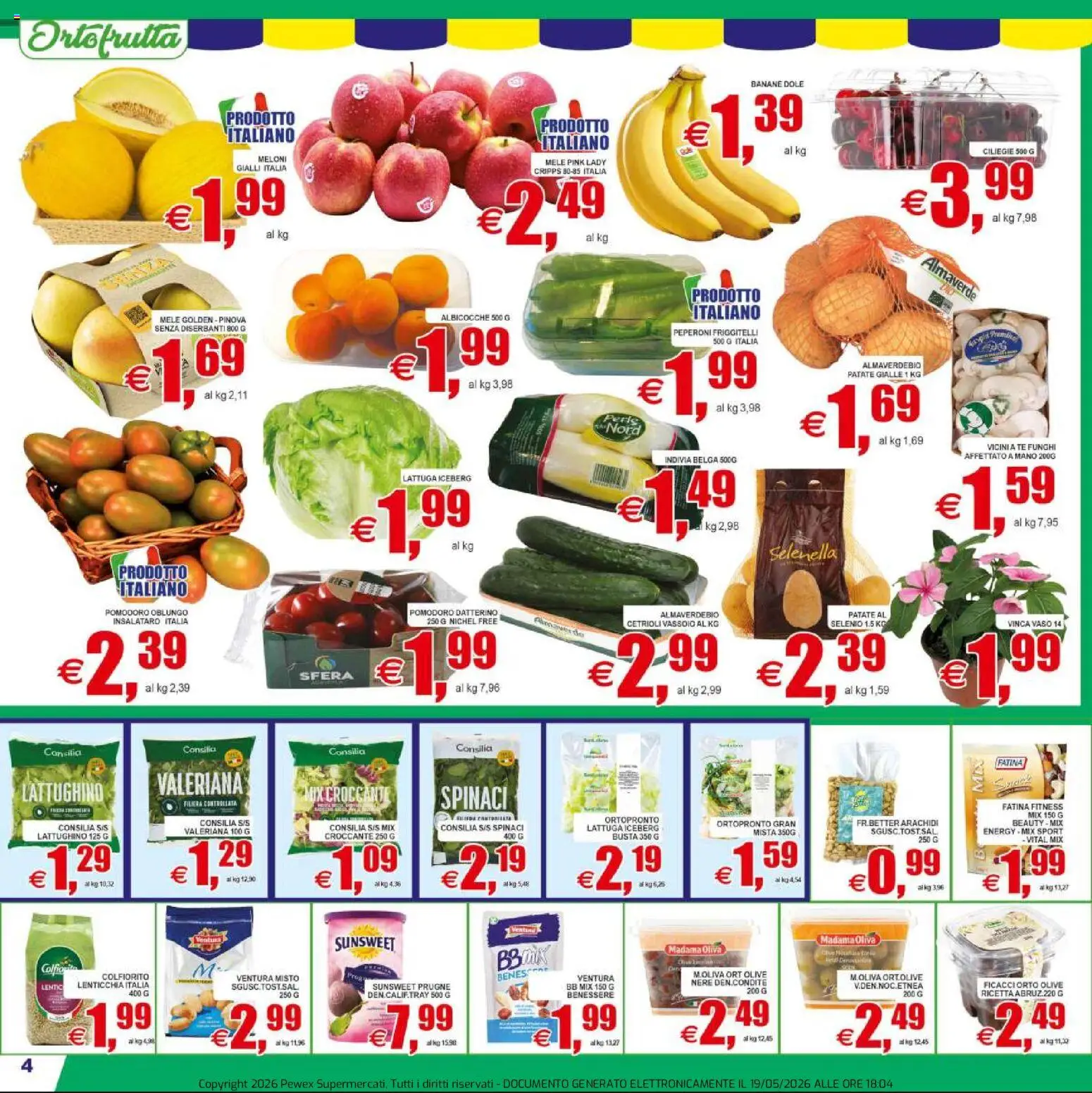 Volantino Pewex del 20.05.2026 | Pagina: 4 | Prodotti: Valeriana, Cetrioli, Albicocche, Lattuga