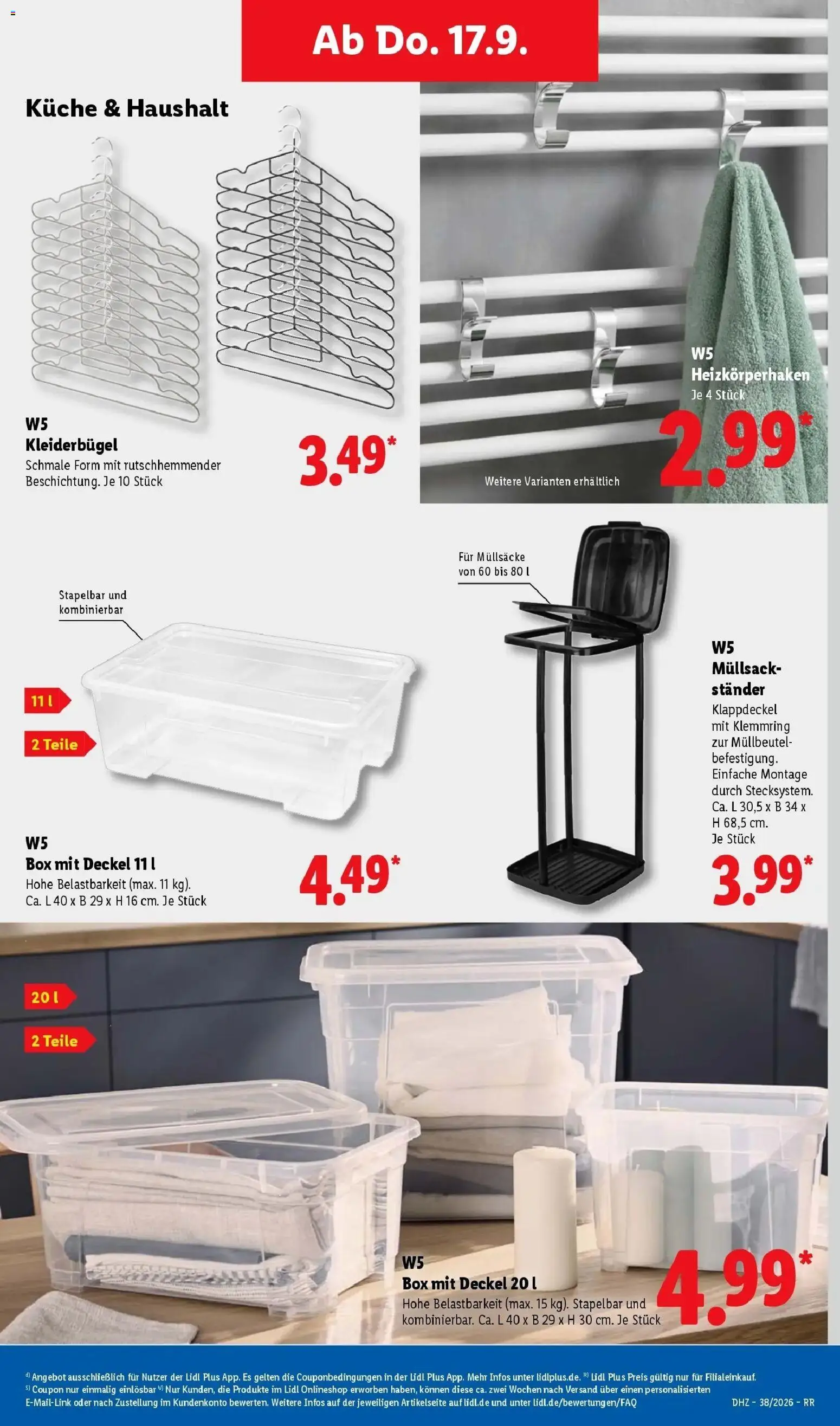 Lidl Prospekt Hagen (ab 14.09.2026) zum Blättern » Angebote | Seite: 59 | Produkte: Box, Küche, Kleiderbügel