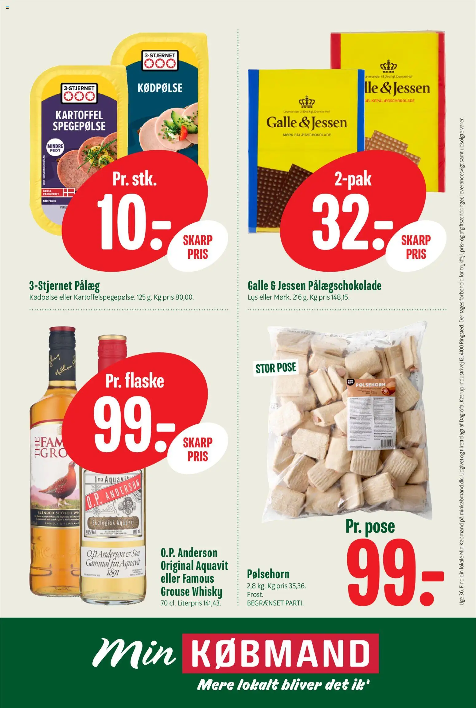 Min Købmand tilbudsavis – gyldig fra 28/08/2026 | Side: 22 | Produkter: Pølsehorn, Whisky, Pålæg, Spegepølse