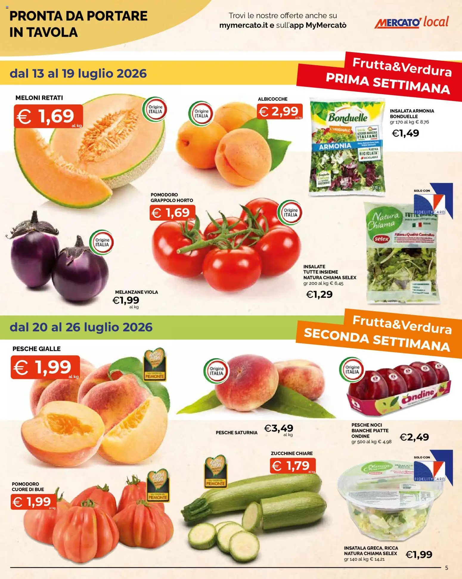 Volantino Mercatò del 13/07/2026 | Pagina: 5 | Prodotti: Insalata, Pomodoro, Noci, Melanzane
