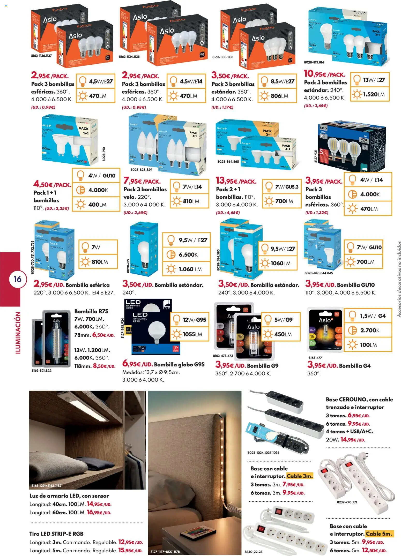 BricoCentro - Folleto Vuelta al Cole │ válido desde el 24/08/2026 | Página: 16 | Productos: Cable, Bombilla, Iluminación, Armario