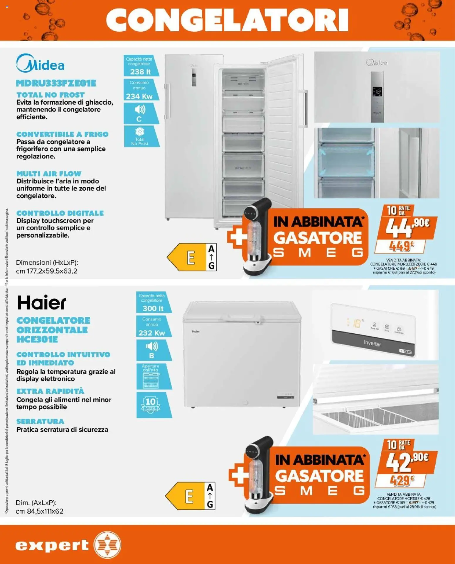 Volantino Expert del 02/07/2026 | Pagina: 8 | Prodotti: Gasatore, Frigorifero, Congelatore