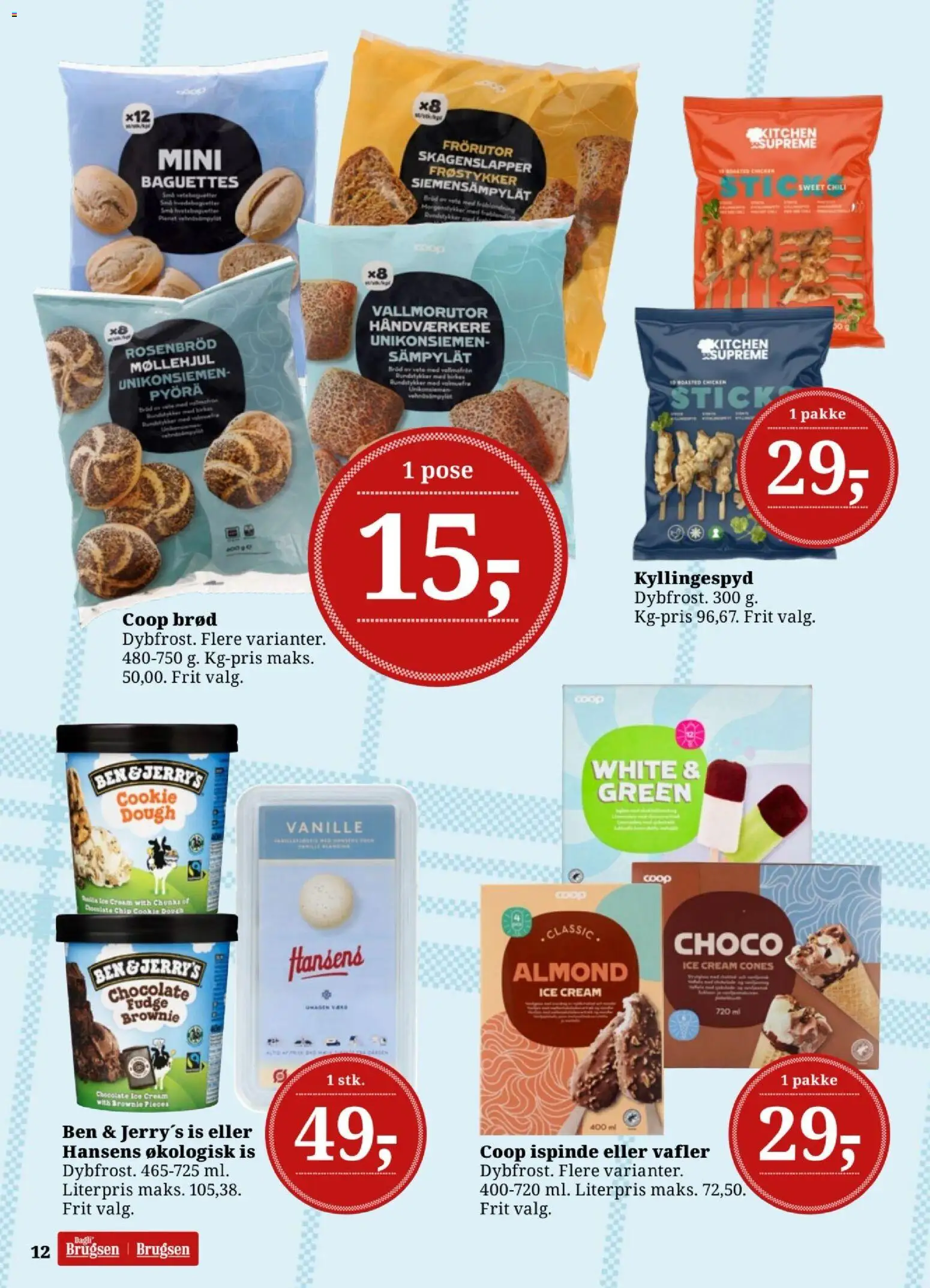 Dagli'Brugsen tilbudsavis – gyldig fra 03/07/2026 | Side: 12 | Produkter: Brød, Is, Vafler
