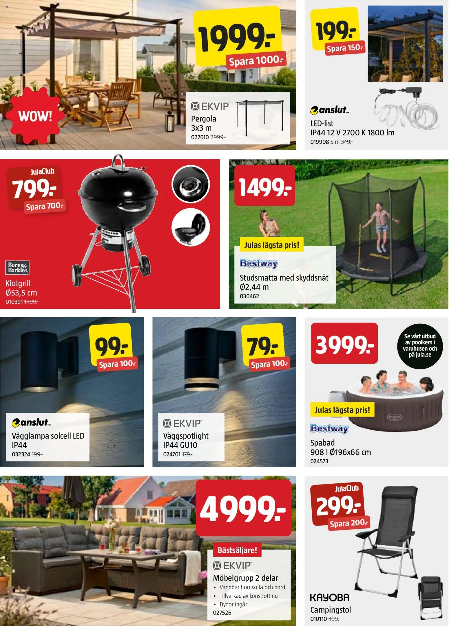 Jula reklamblad aktuell från 07.05.2026 | Sida: 6 | Produkter: Dynor, Bord, Campingstol, Vägglampa
