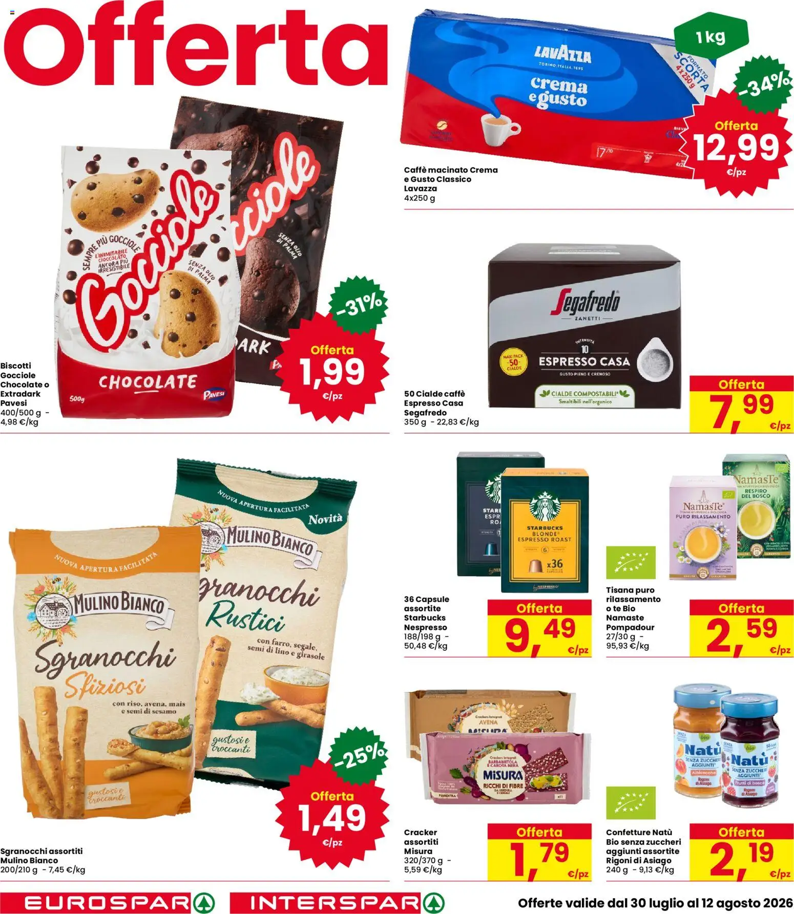 Volantino Eurospar del 30/07/2026 | Pagina: 20 | Prodotti: Crema, Tè, Lavazza, Macinato