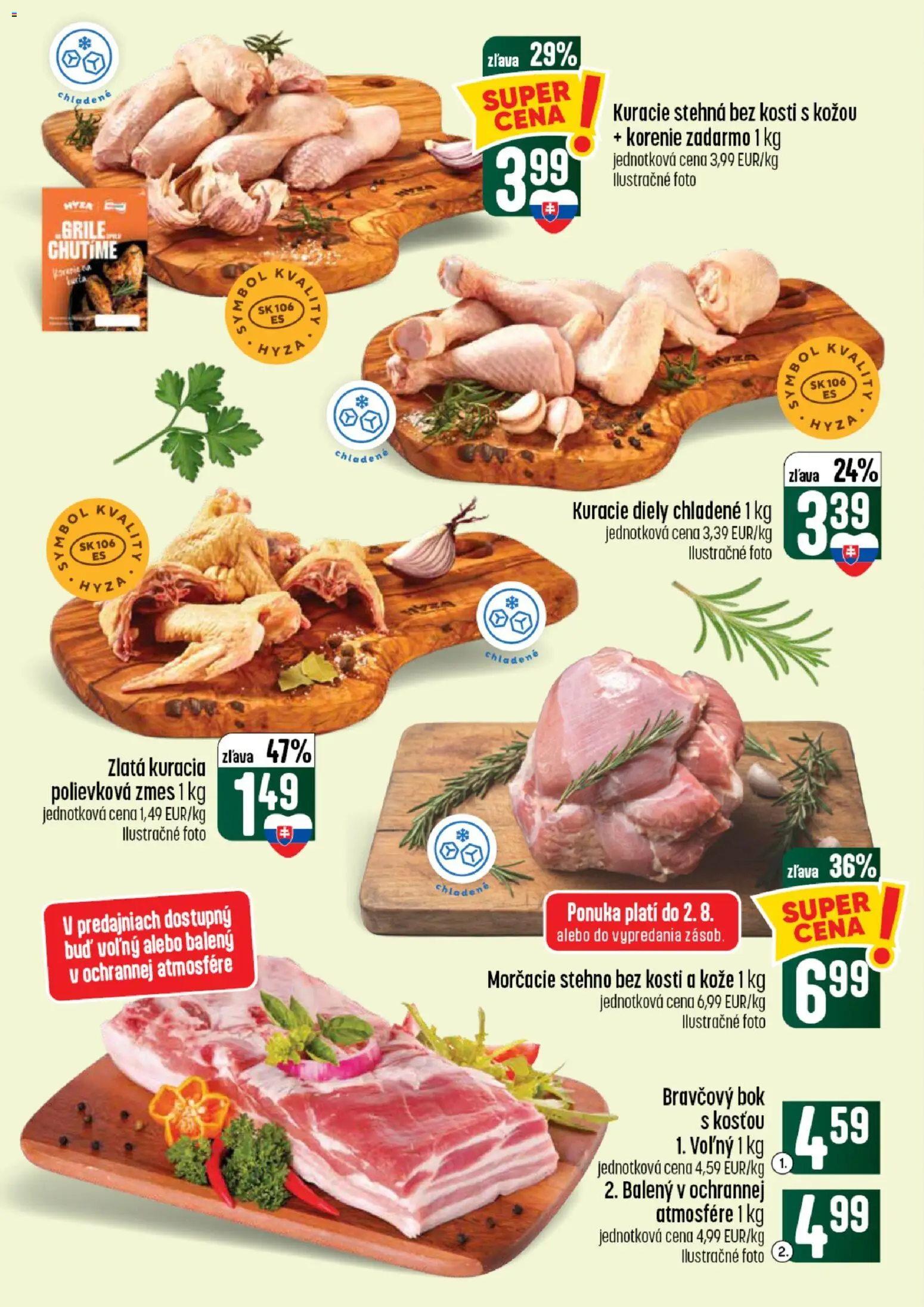 Nové COOP Jednota akcie – leták je platný od 30.07.2026 | Strana: 8 | Produkty: Kuracie stehná, Korenie