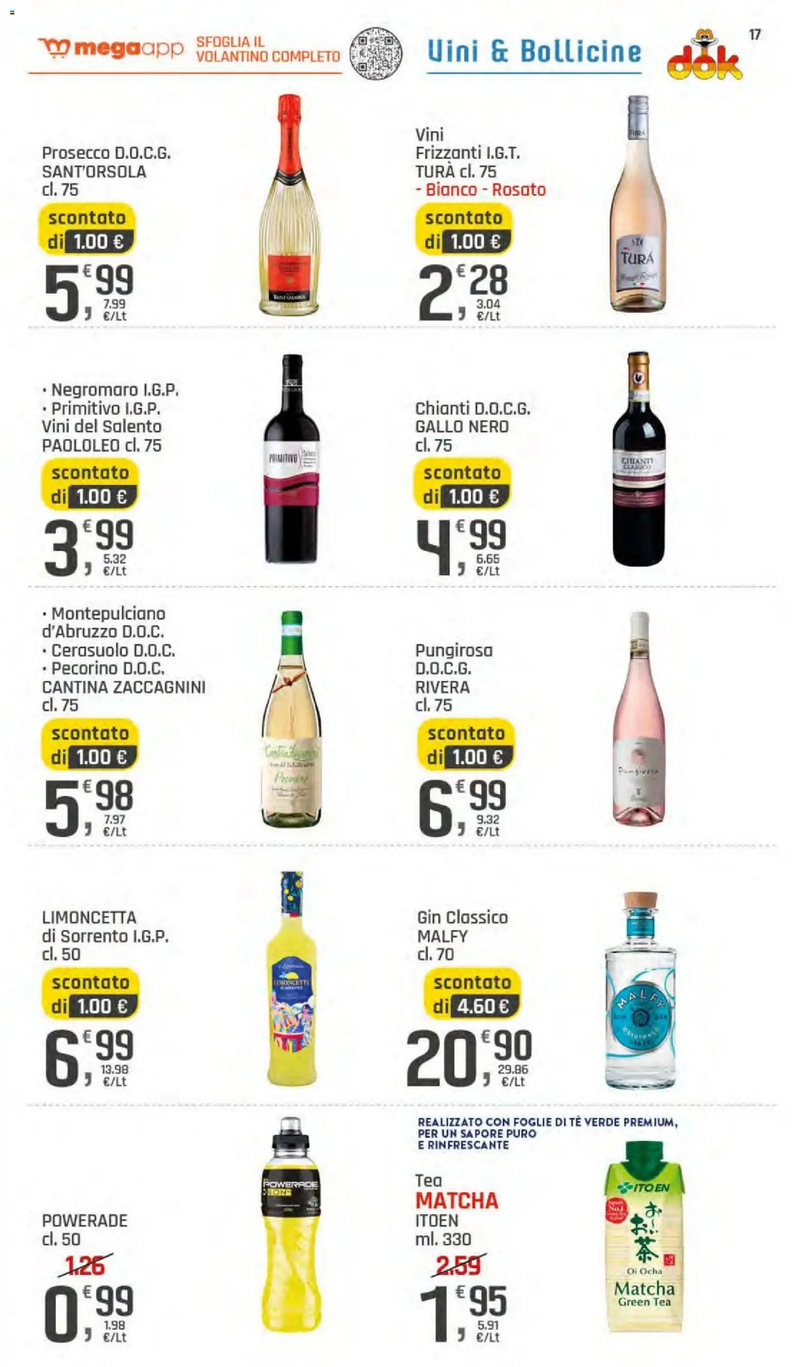 Volantino DOK del 14/07/2026 | Pagina: 21 | Prodotti: Tè, Gin, Prosecco, Pecorino