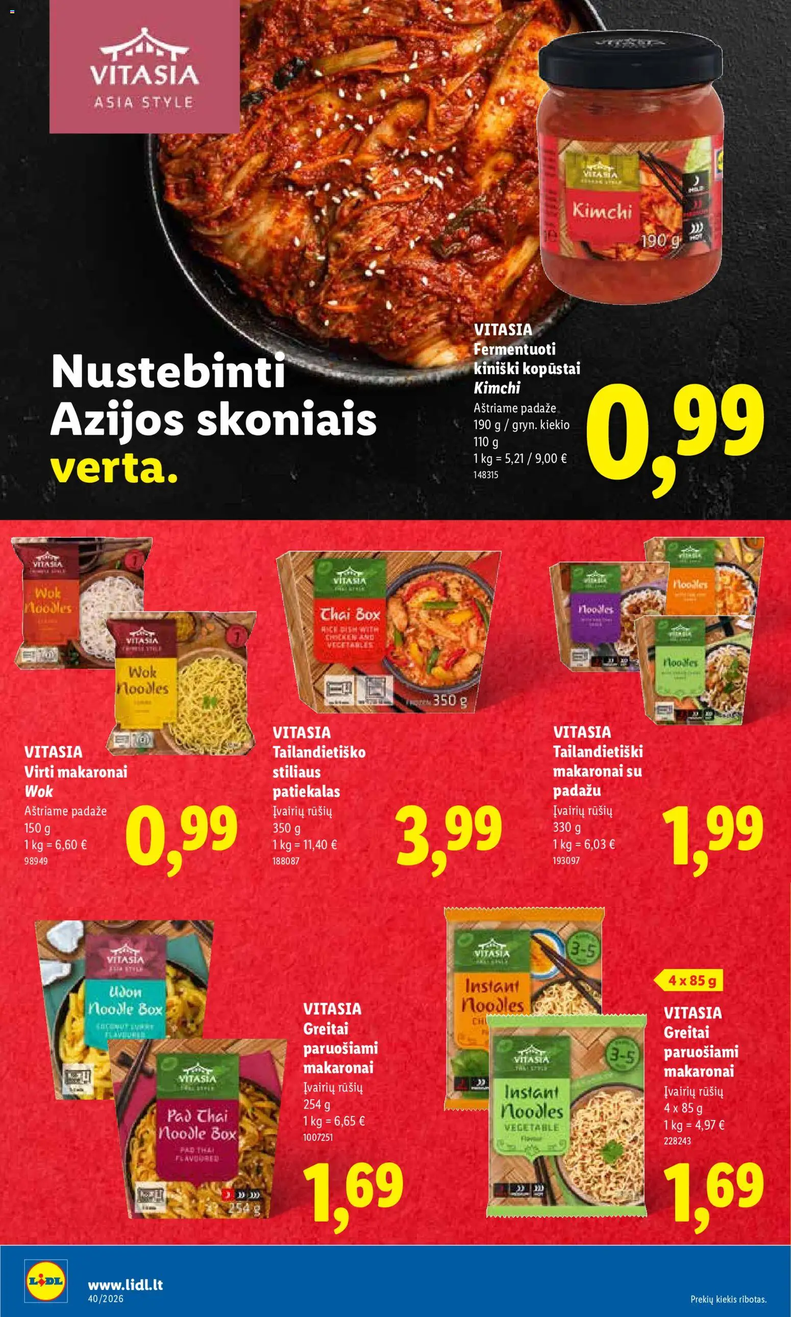 LIDL akcijos nuo 2026.09.28 | Puslapis: 30 | Prekių: Kopūstai, Makaronai
