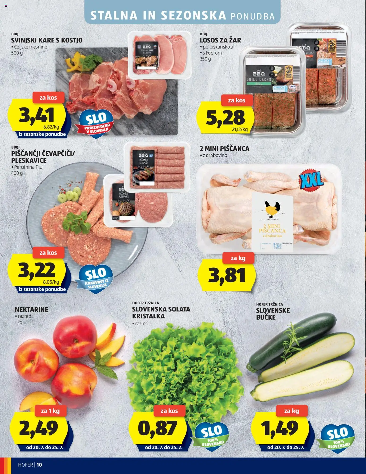 Hofer SI katalog | vrijedi od 15.07.2026 | Stranica: 10 | Proizvodi: Nektarine, Svinjski kare, Grill, Perutnina Ptuj
