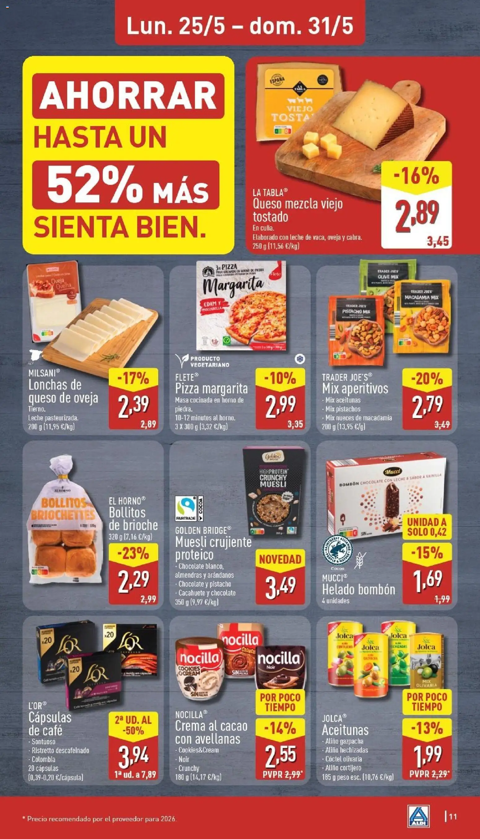 Aldi folleto Baleares │ válido desde el 25.05.2026 | Página: 11 | Productos: Queso de oveja, Café, Pizza, Helado