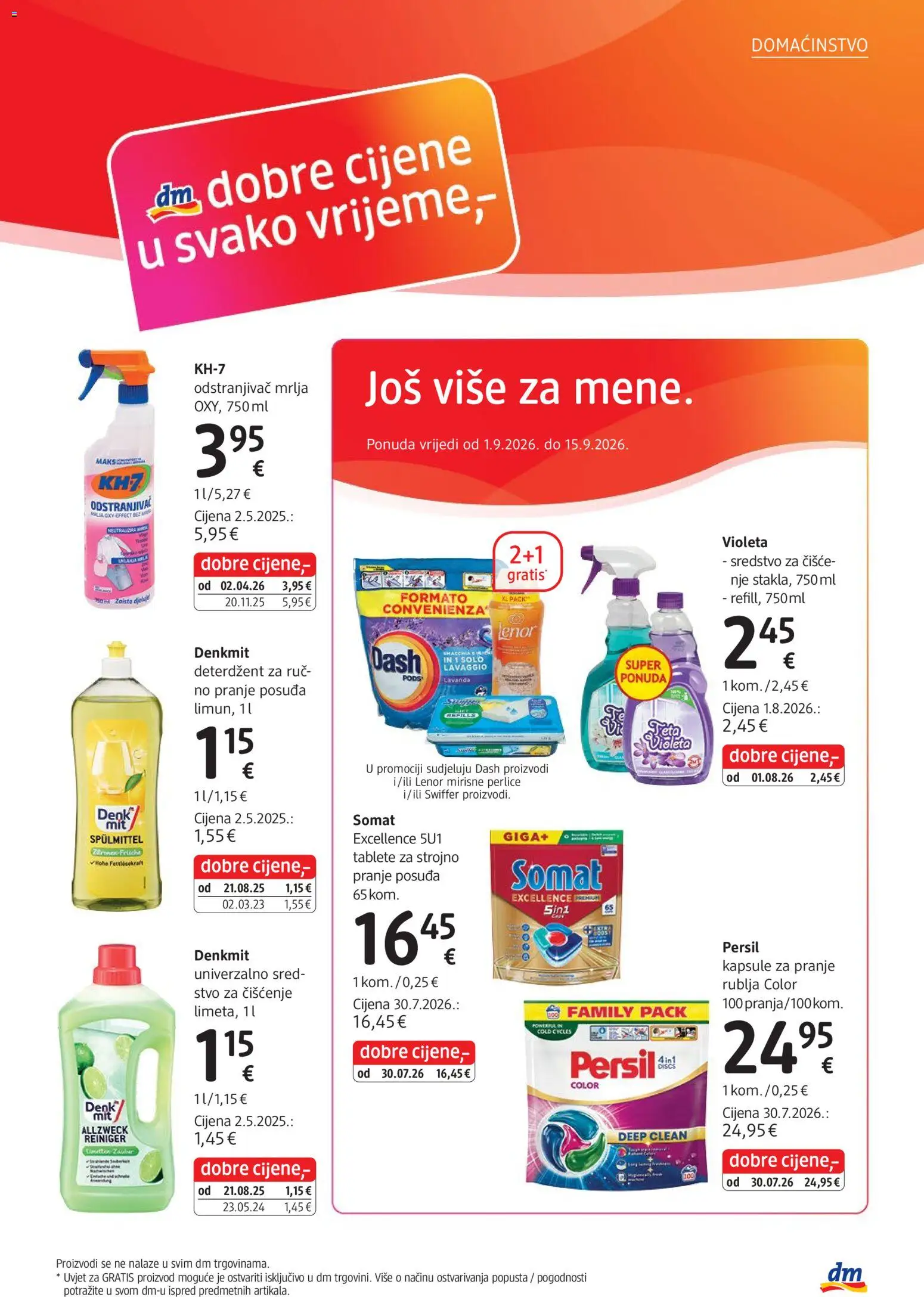DM katalog | vrijedi od 01.09.2026 | Stranica: 17 | Proizvodi: Odstranjivač mrlja, Somat, Persil, Lenor