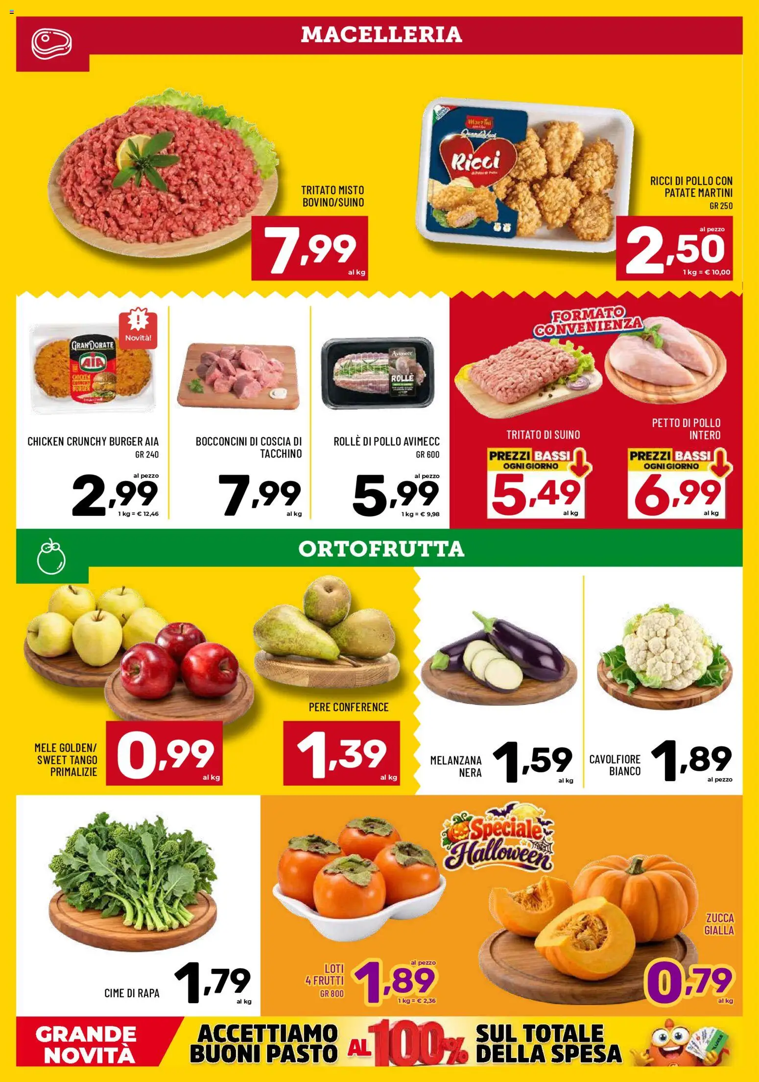 Volantino Il Centesimo del 23/10/2026 | Pagina: 4 | Prodotti: Petto di Pollo, Suino, Zucca, Cavolfiore