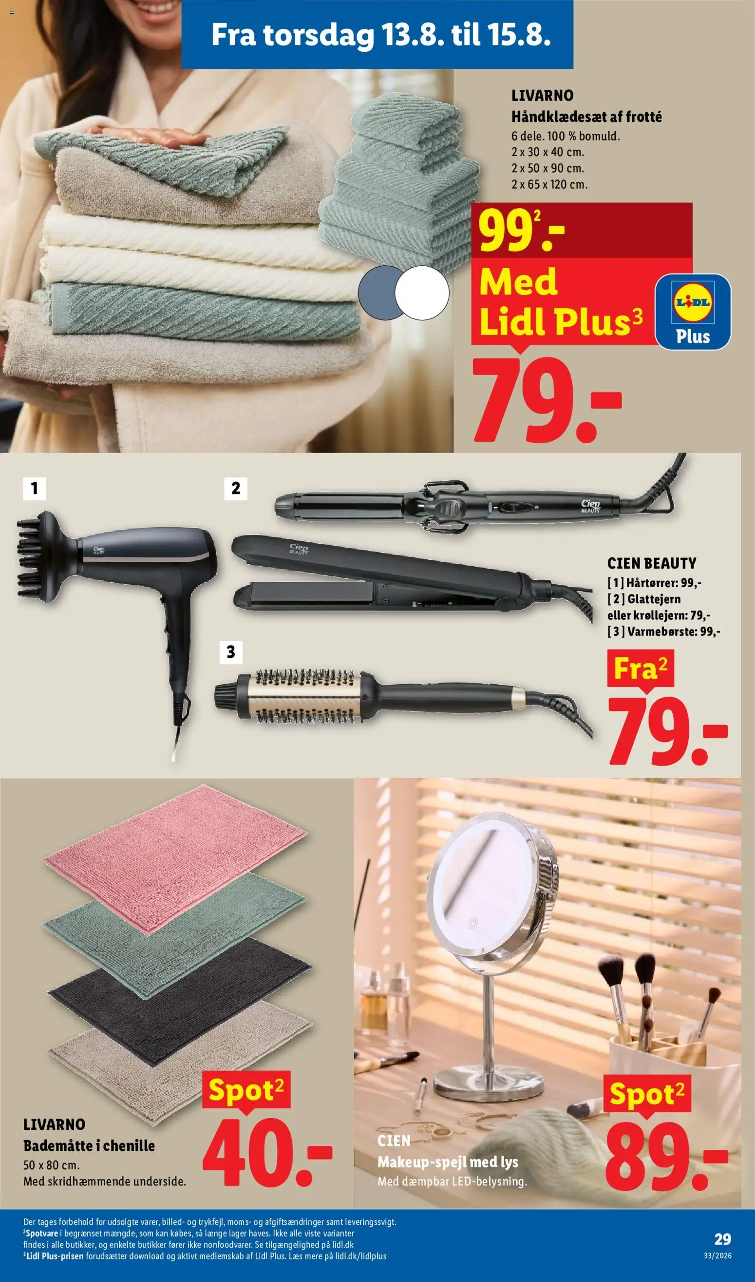 Lidl tilbudsavis – gyldig fra 09/08/2026 | Side: 30 | Produkter: Søm, Bademåtte, Hårtørrer, Glattejern