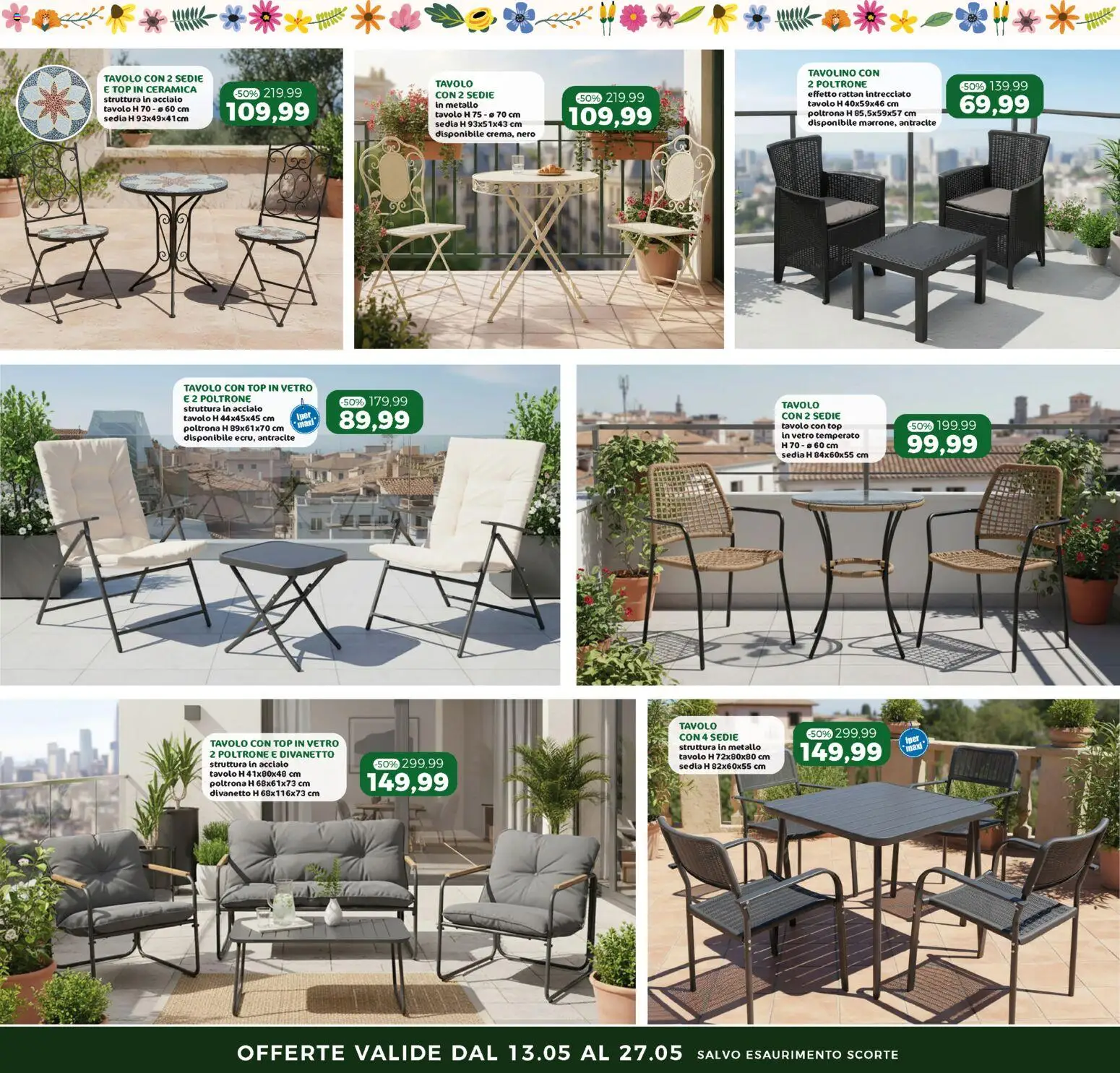 Volantino Happy Casa del 13.05.2026 | Pagina: 21 | Prodotti: Tavolino, Top, Poltrona, Sedia