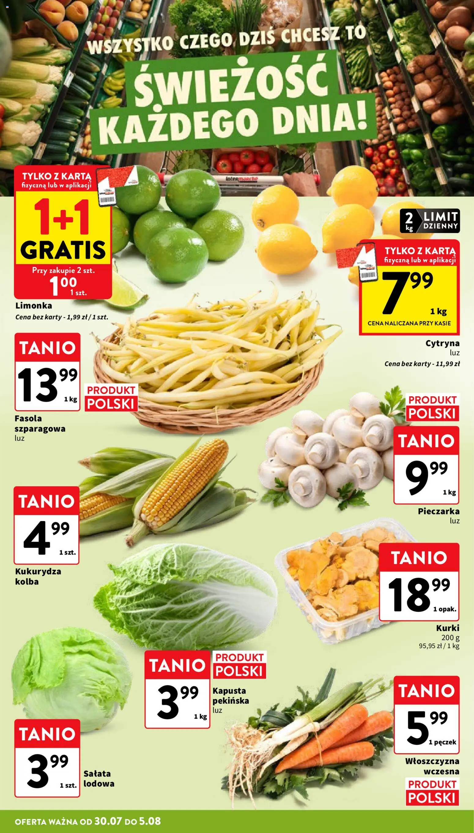 Intermarche gazetka od 30.07.2026 | Strona: 10 | Produkty: Cytryna, Kapusta, Karta, Kurki