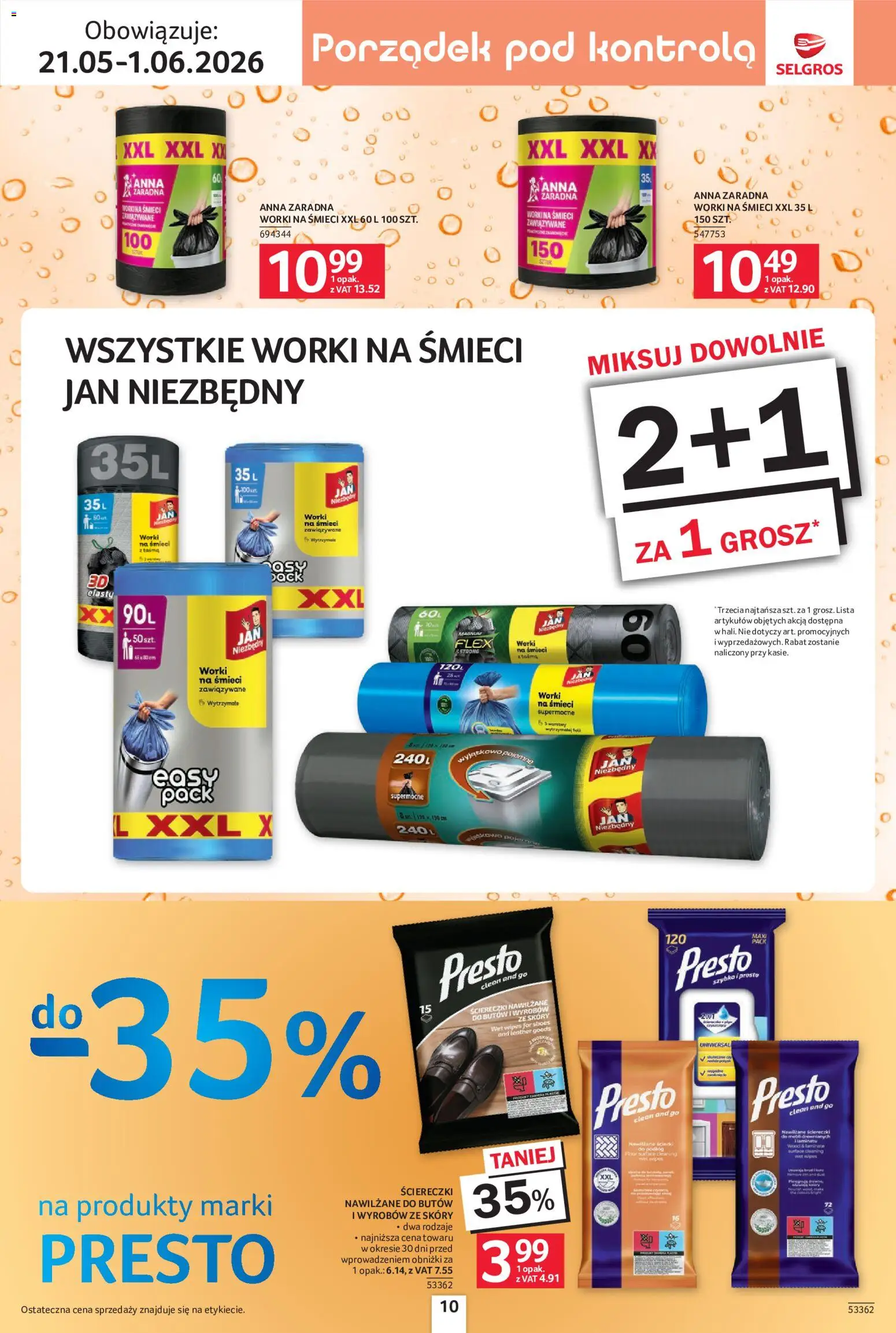 Selgros cash&carry gazetka - Sprzątanie od 21.05.2026 | Strona: 10