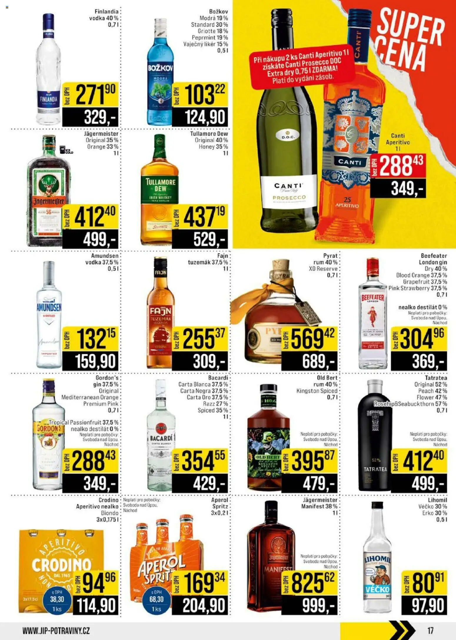 Jip leták - Cash & Carry od 22.07.2026 | Strana: 17 | Produkty: Jägermeister, Rum, Spritz, Božkov