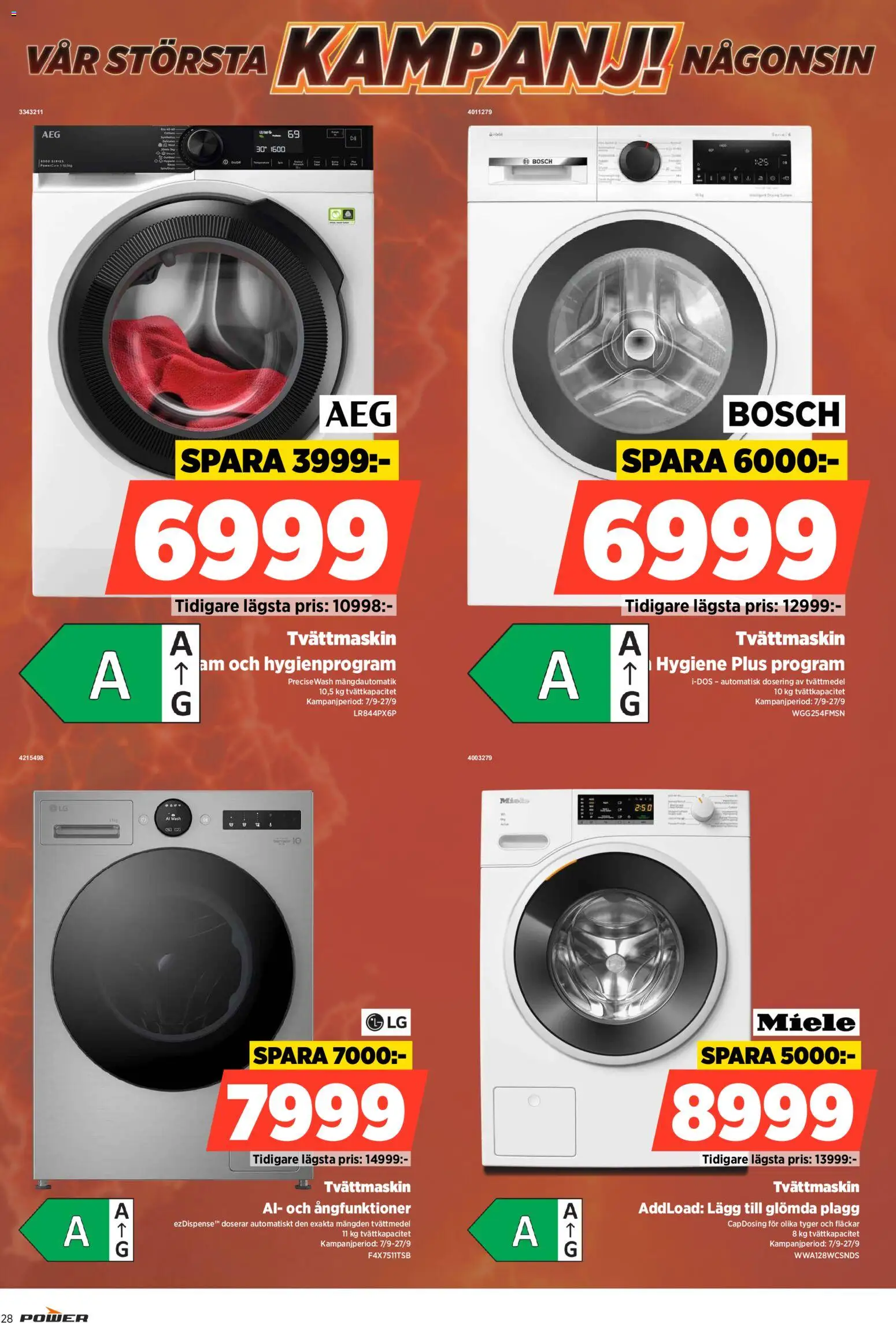 Power reklamblad aktuell från 07/09/2026 | Sida: 28 | Produkter: Tvättmedel, Tvättmaskin