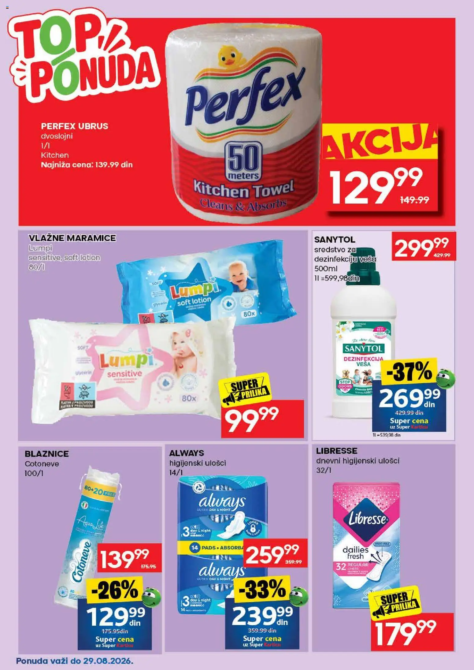 Roda katalog - važi od 17.08.2026 | Strana: 48 | Proizvode: Maramice, Ubrus, Ulošci, Vlažne maramice