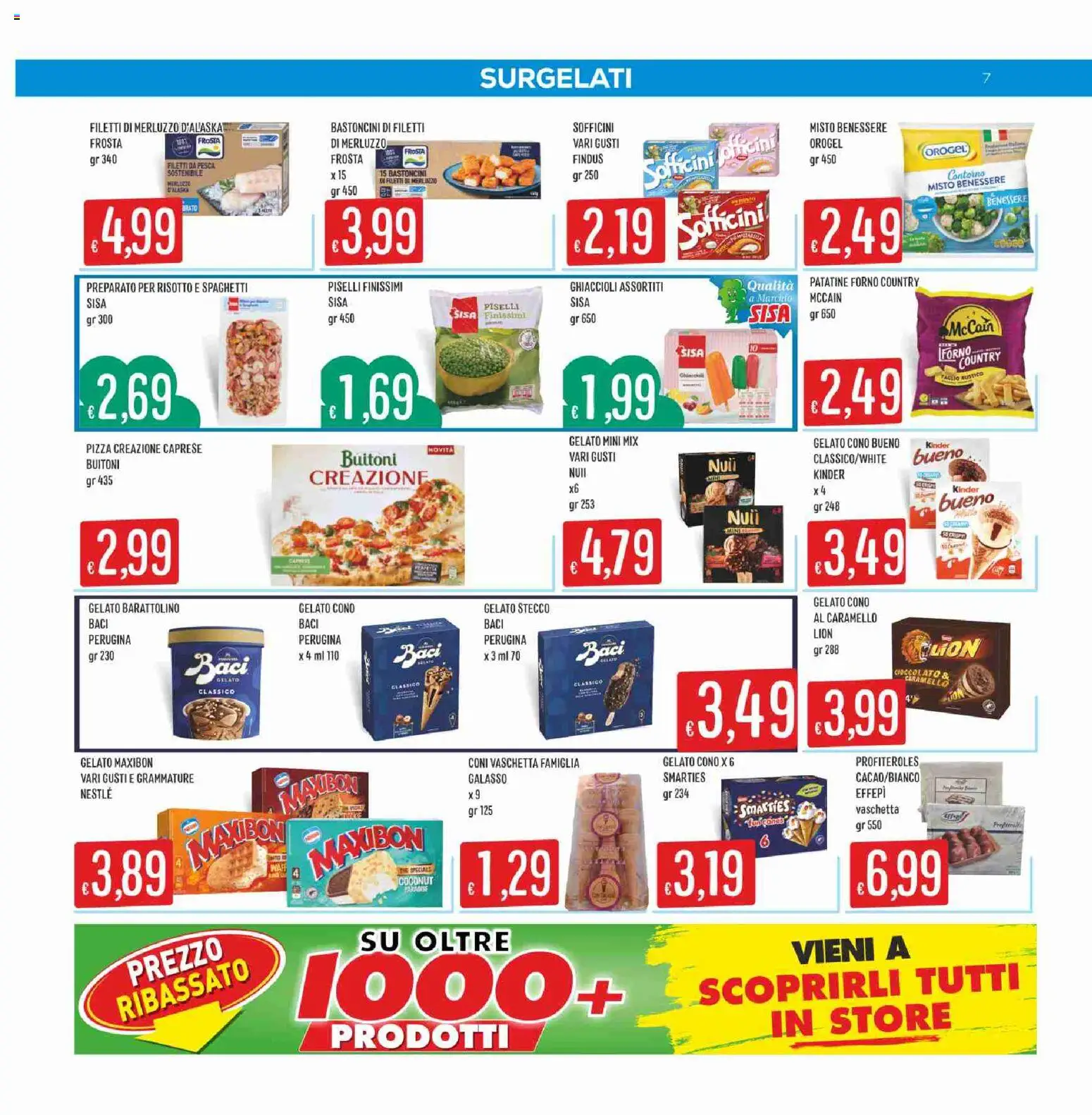 Volantino SISA del 20/08/2026 | Pagina: 7 | Prodotti: Gelato, Taglio, The, Profiteroles